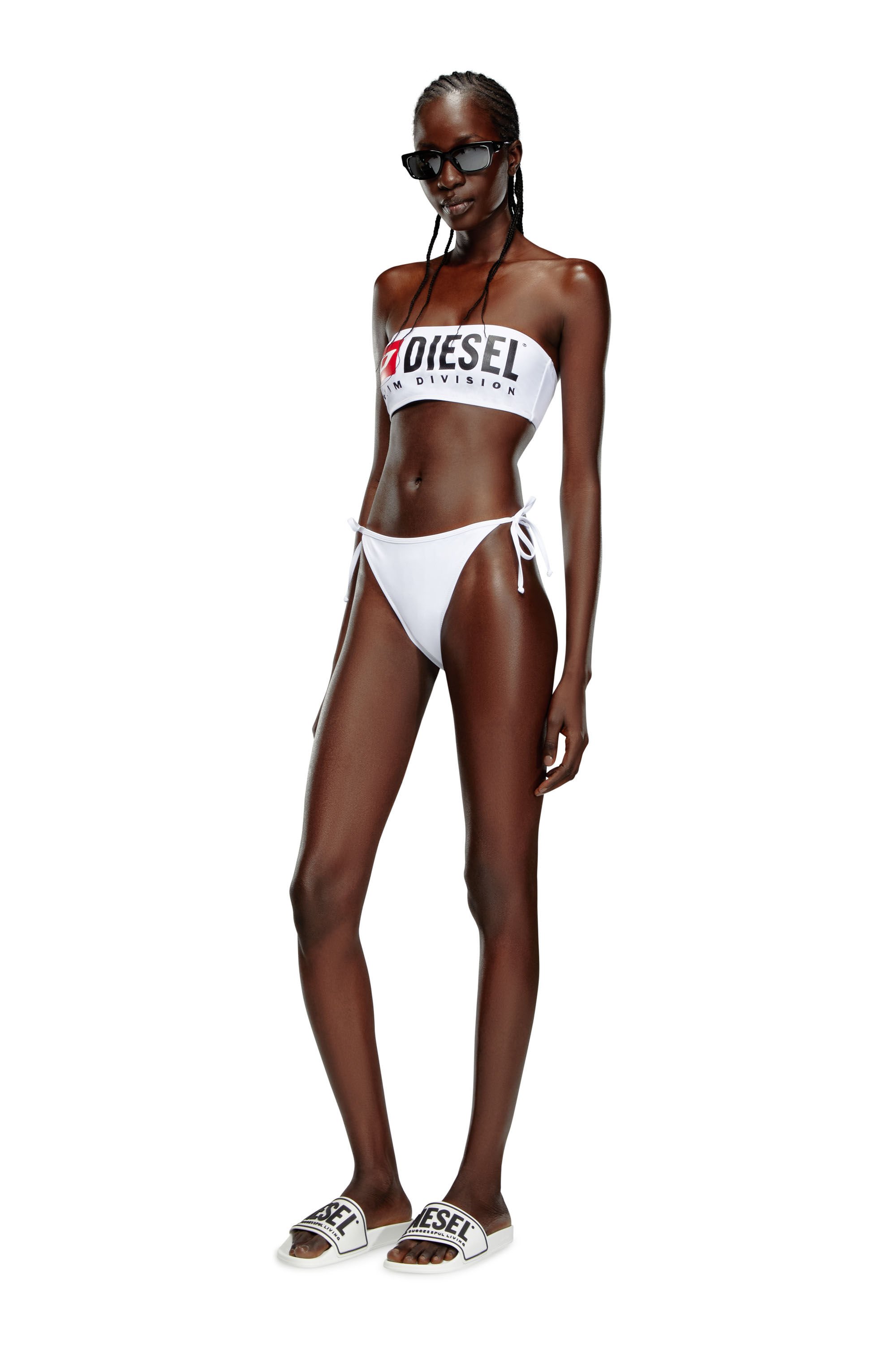 Diesel - BFPN-BRIGITTES, Woman Maxi logo bikini briefs in recycled nylon in White - Image 2