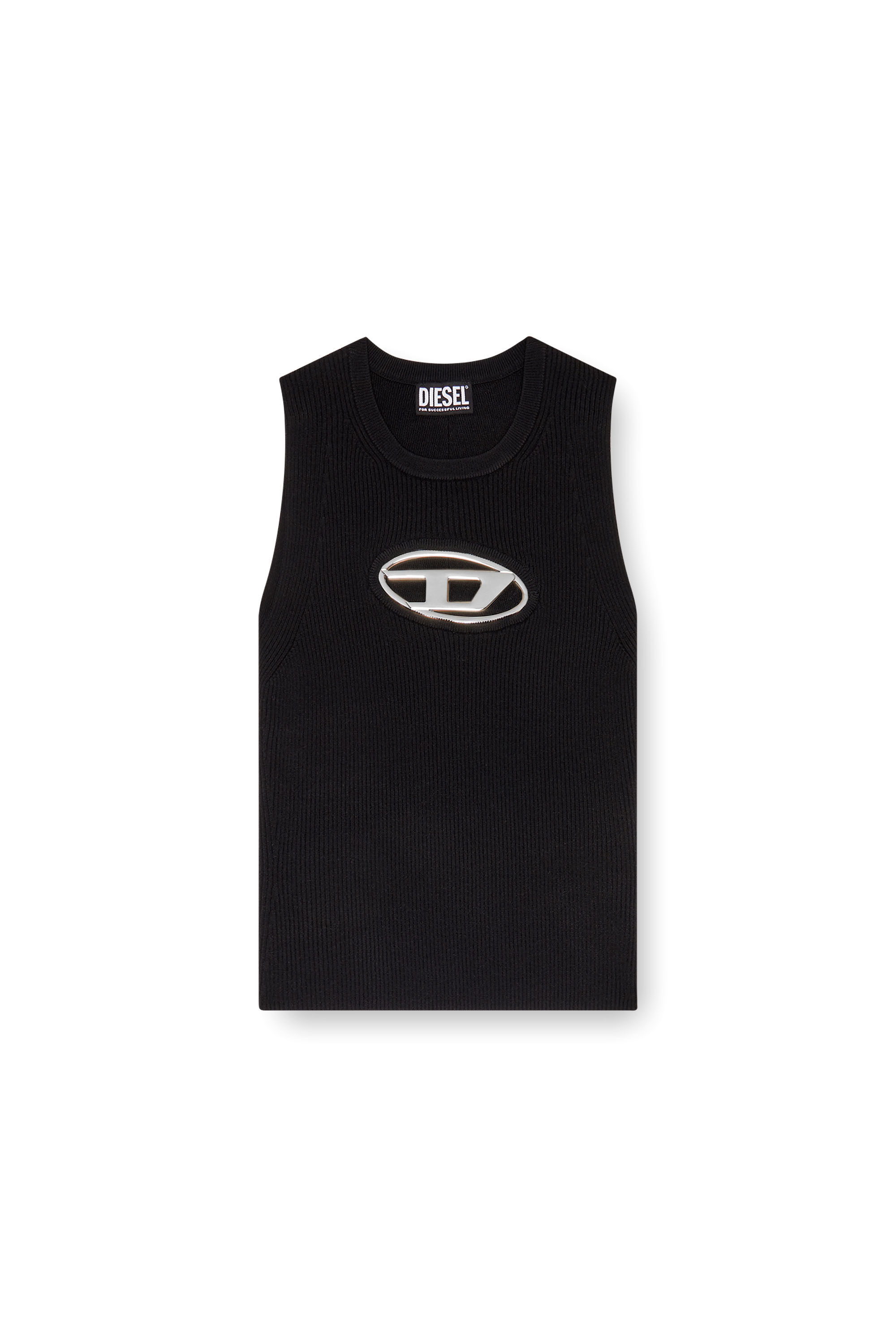 M ONERVA TOP Donna top canotta in maglia placca logo D Diesel