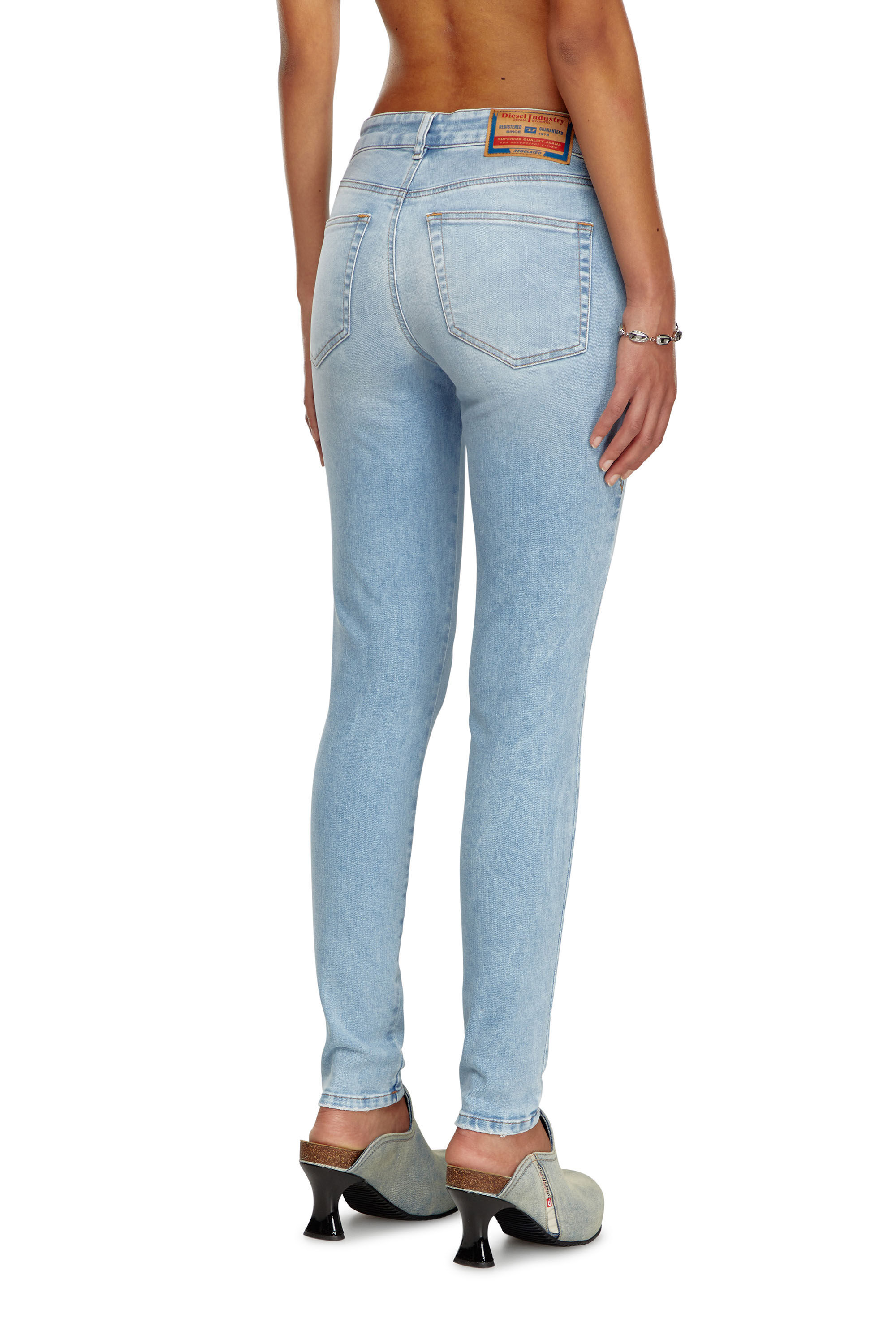 Diesel - Donna Super skinny Jeans 2017 Slandy 09J13, Blu Chiaro - Image 4