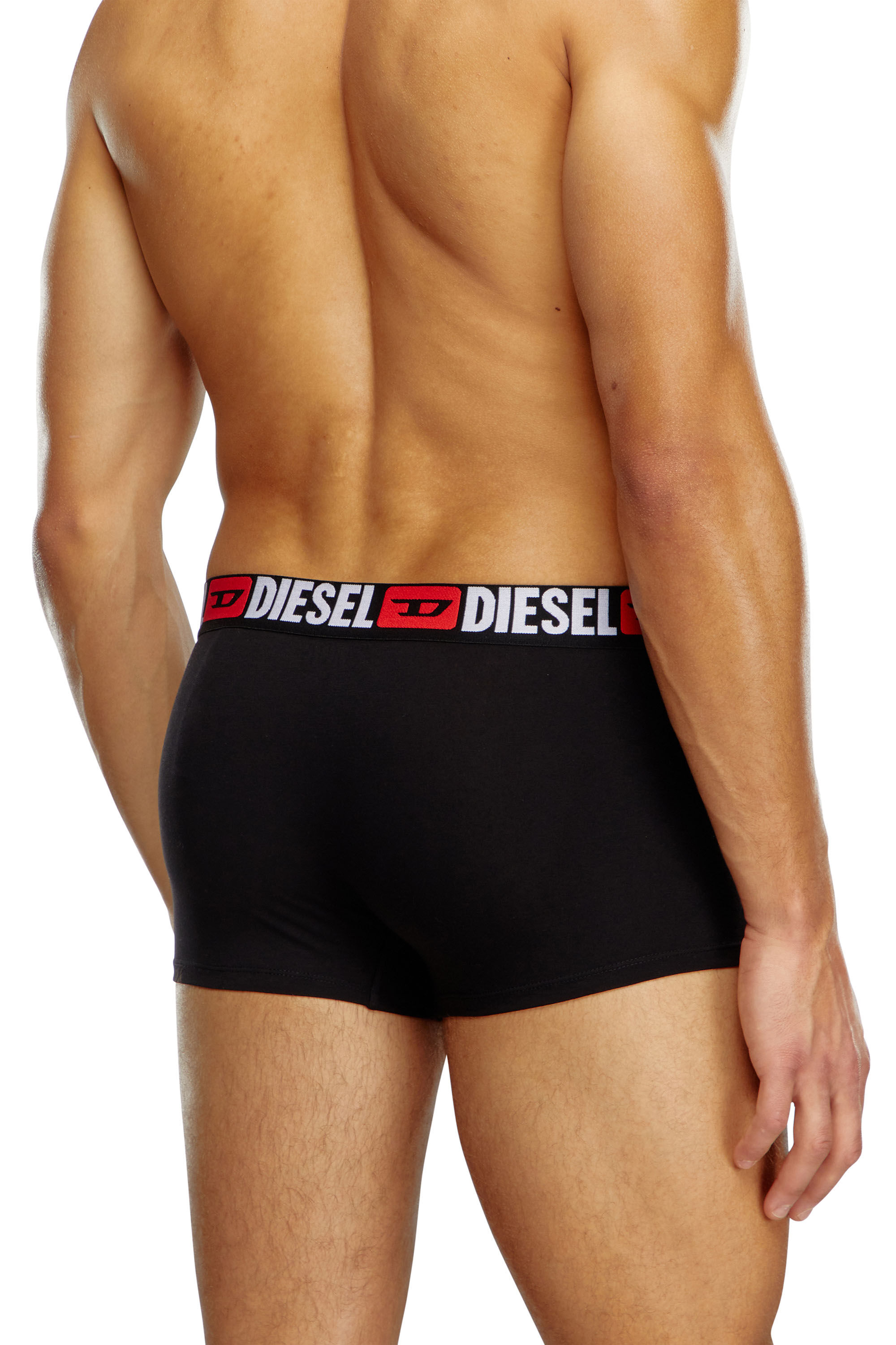 Diesel - UMBX-DAMIENTHREEPACK, Uomo Set di tre boxer lunghi con elastico in vita con logo all-over in Nero - Image 4