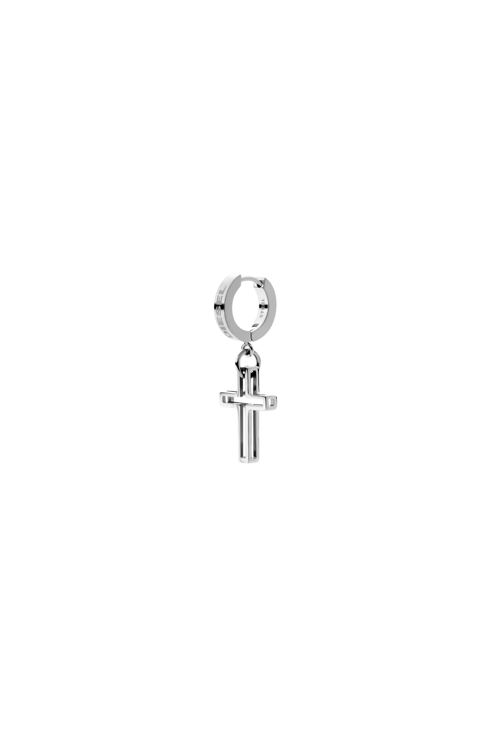 Diesel - DX1333, Orecchino a cerchio in acciaio Unisex in Argento - 1