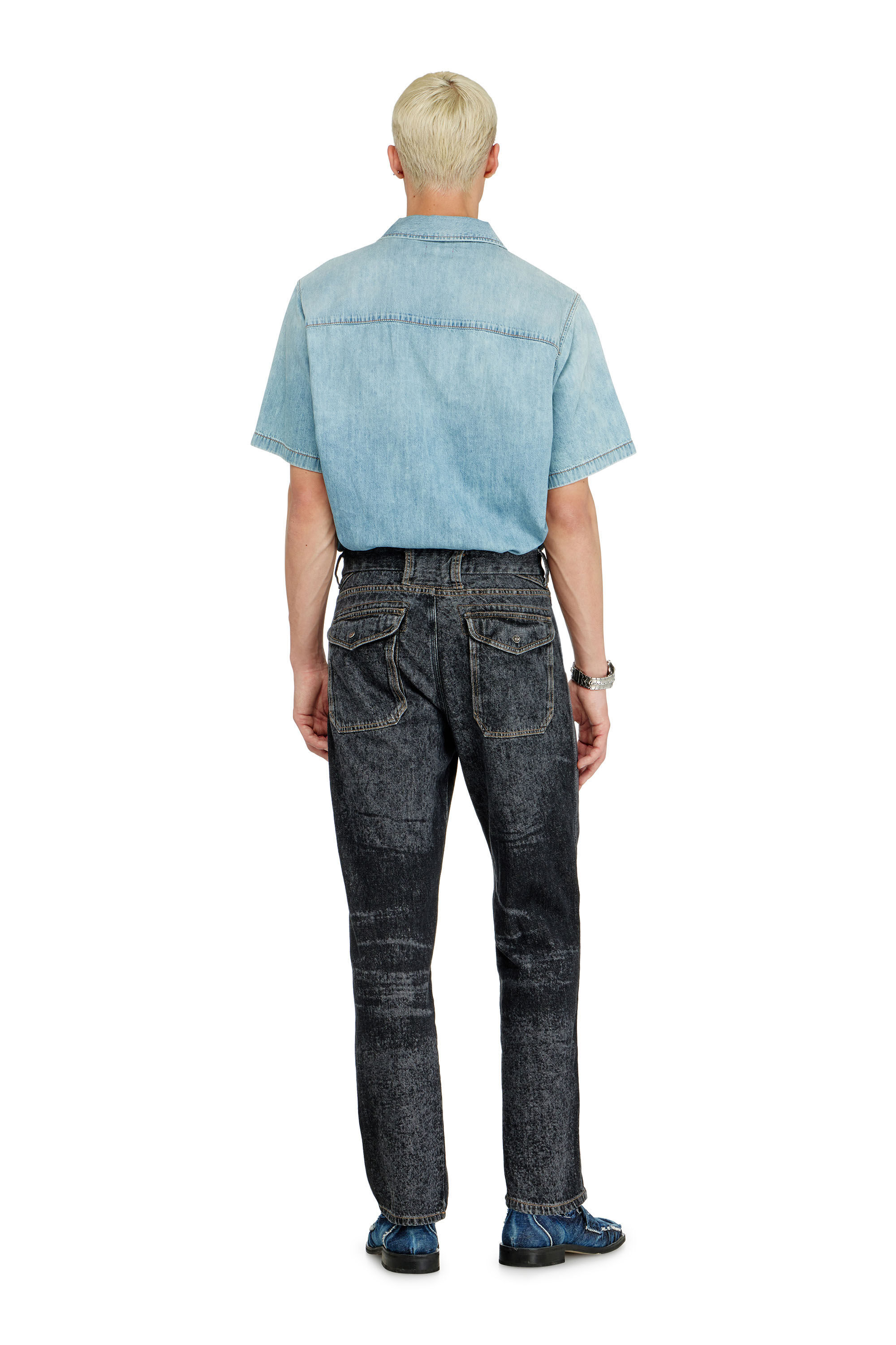 Diesel - Relaxed Jeans D-Marcus 09Q24 Uomo, Nero/Grigio scuro - Image 3