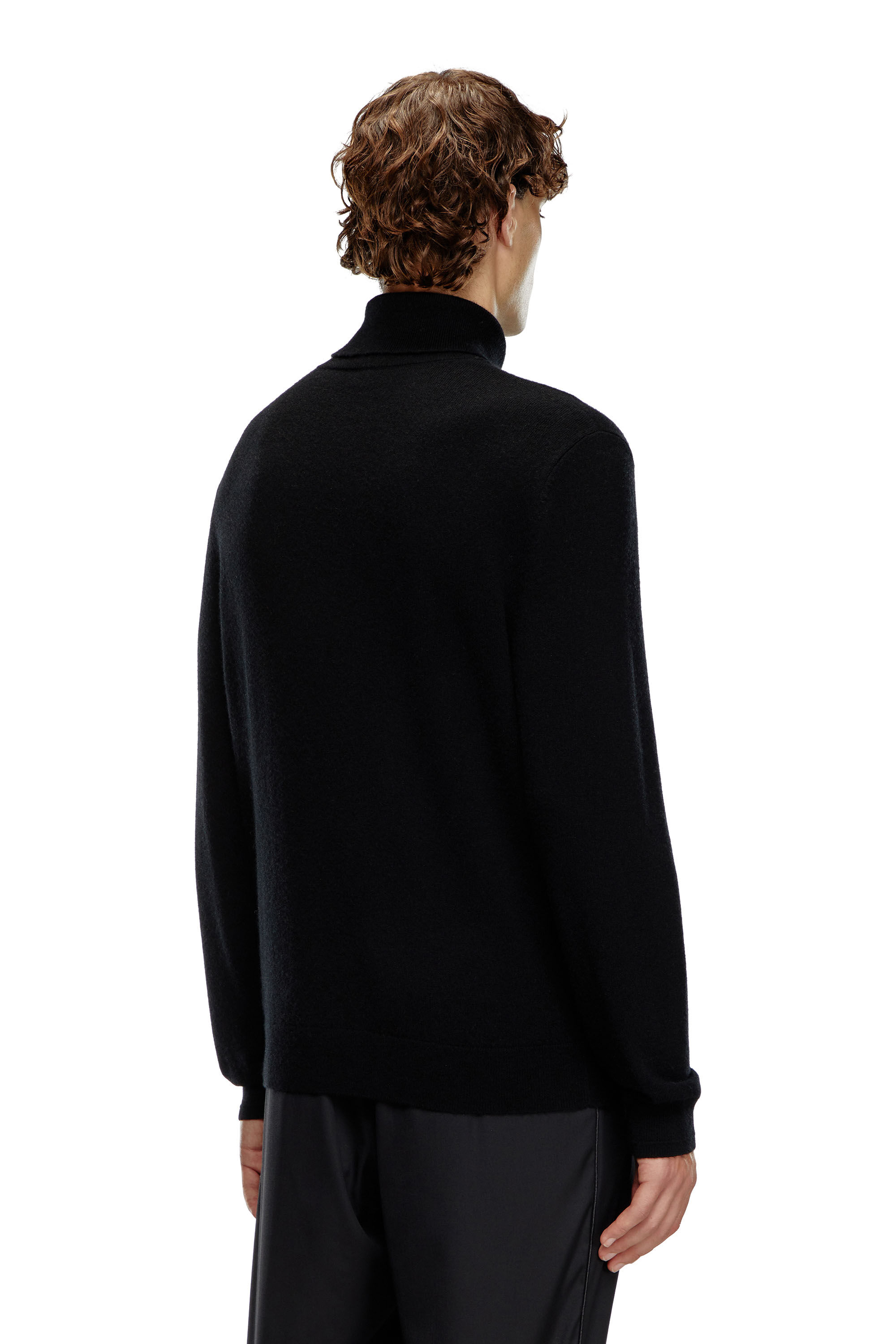 Diesel - K-VIERI-TN, Maglia dolcevita in lana e cotone Uomo in Nero - 4