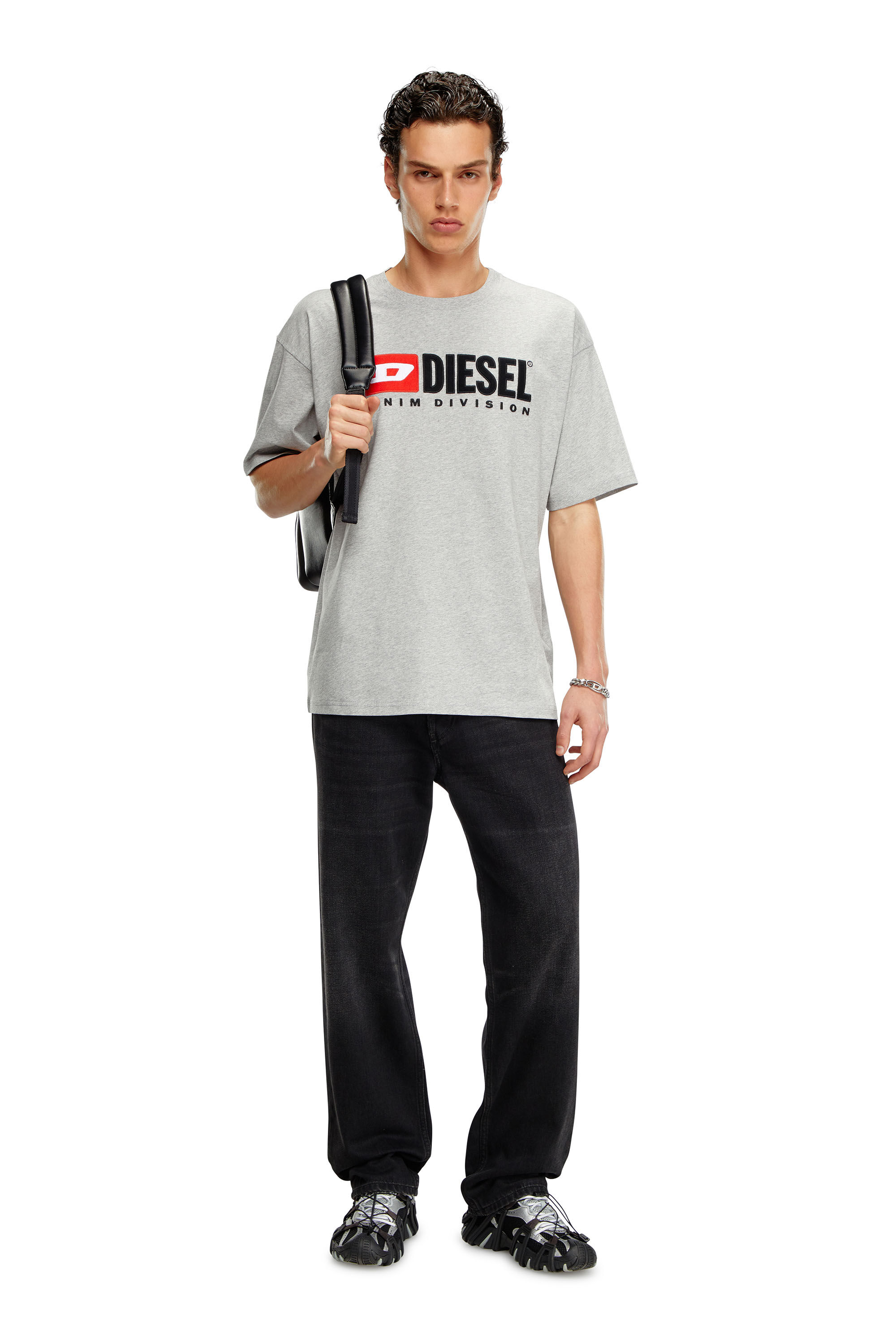関税なし★DIESEL★T-BOXT-PAK 96P ロゴTシャツ Diesel メンズ Tシャツ T-BOXT-N14 フロック ロゴ ヘビー