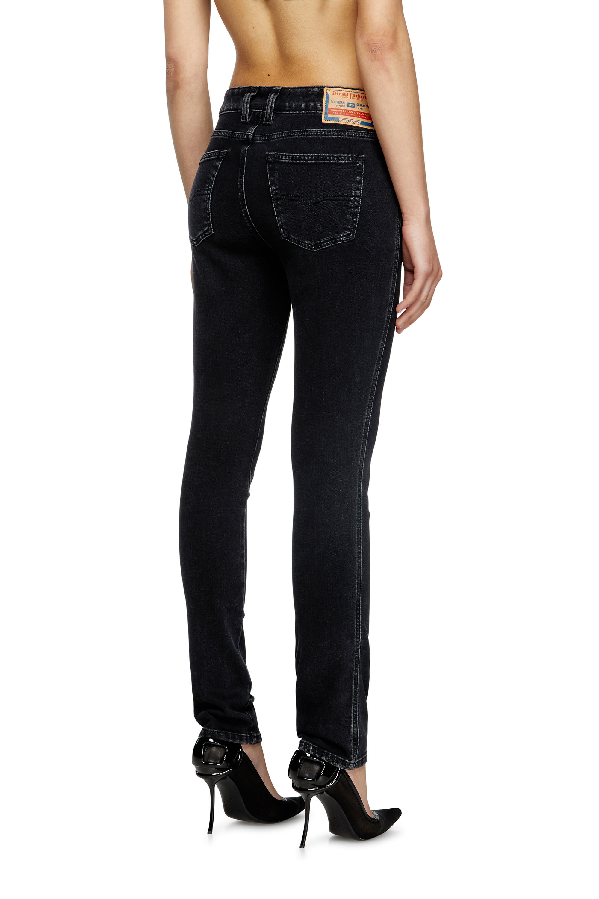 Diesel - Slim Jeans 1992 D-Jiann 09M69 Donna, Nero/Grigio scuro - Image 4