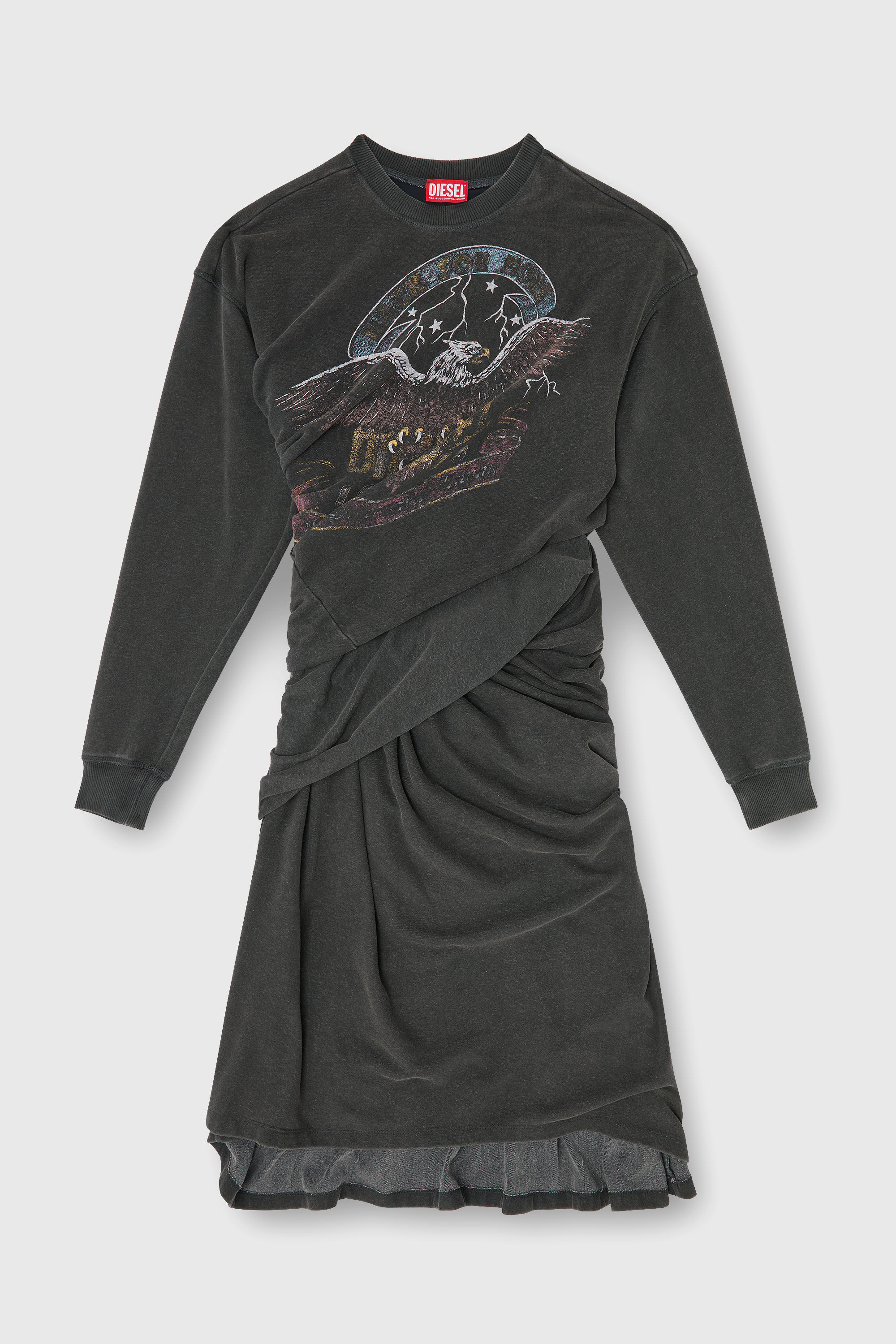 Diesel - D-NENCY, Abito in felpa con grafiche concerto Donna in Nero - 2
