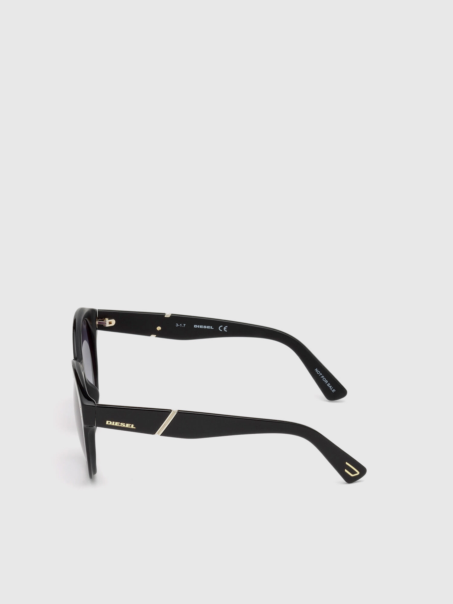 Diesel - DL0252, Occhiali in acetato con forma ampia e tonda Donna in Nero - 3