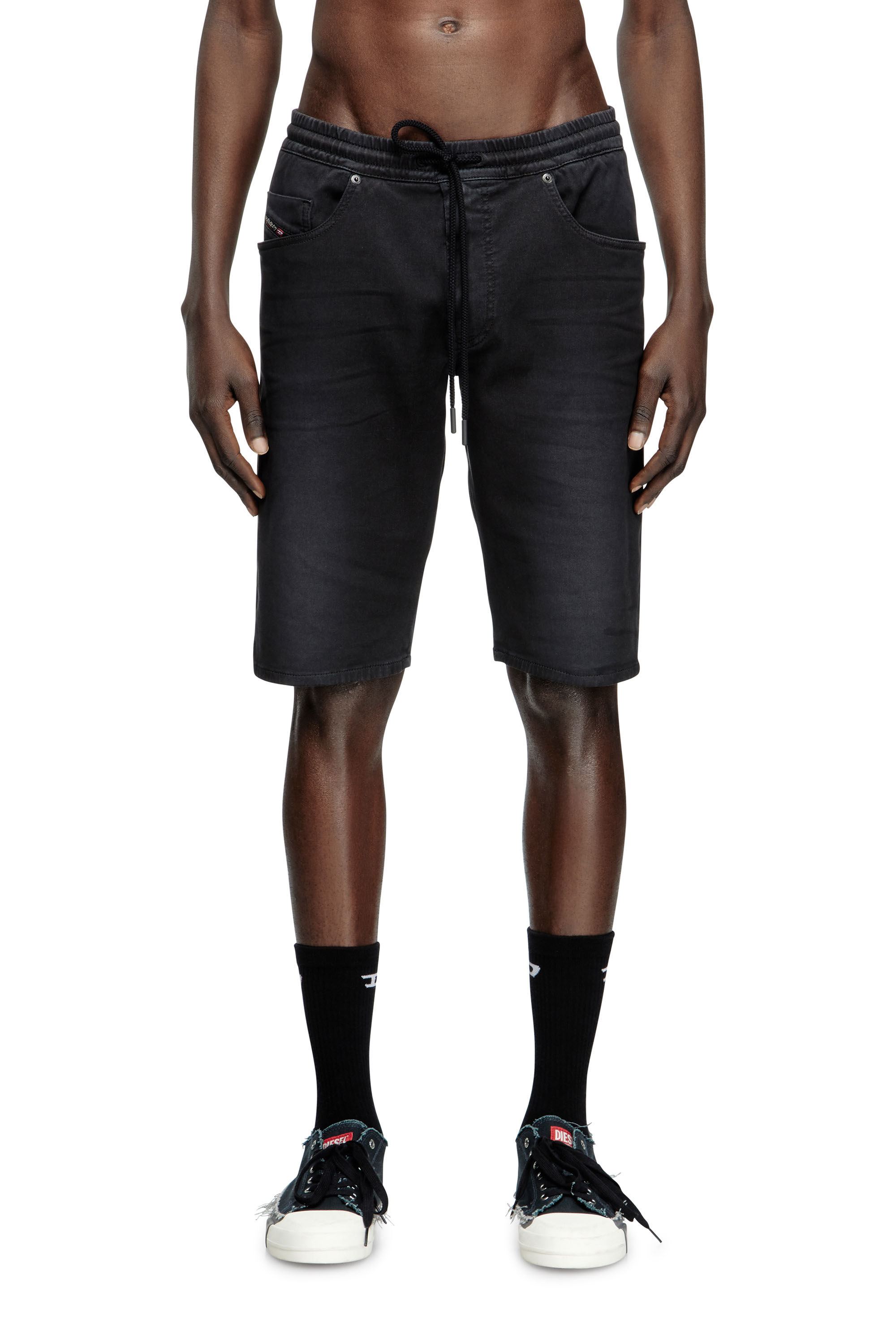 Diesel - 2033 D-KROOLEY-SHORT JOGG, Short chino in JoggJeans Uomo in Nero - 3