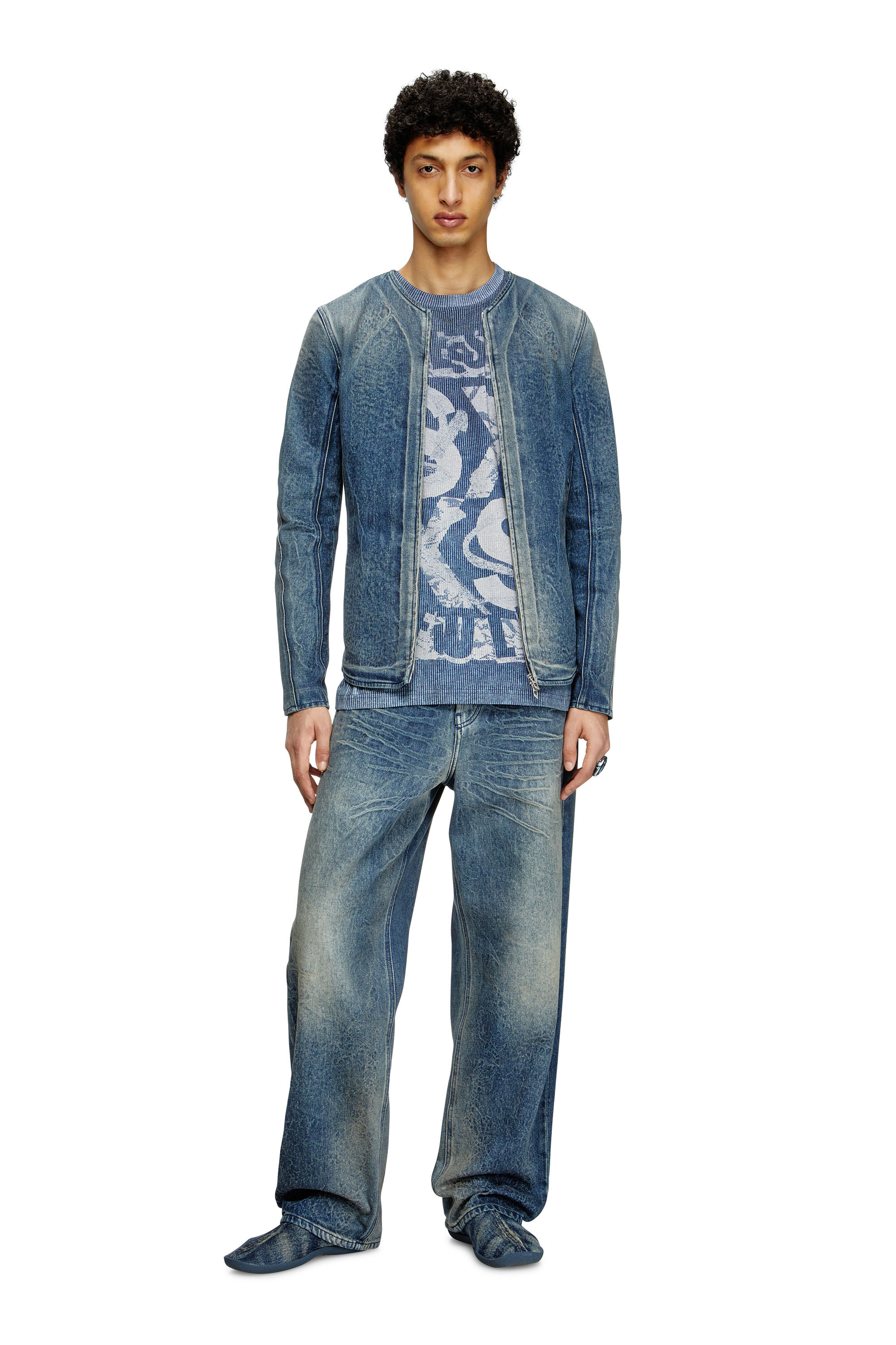 Diesel - T-NORM-R3, T-shirt con stampa a coste Uomo in Blu - 1