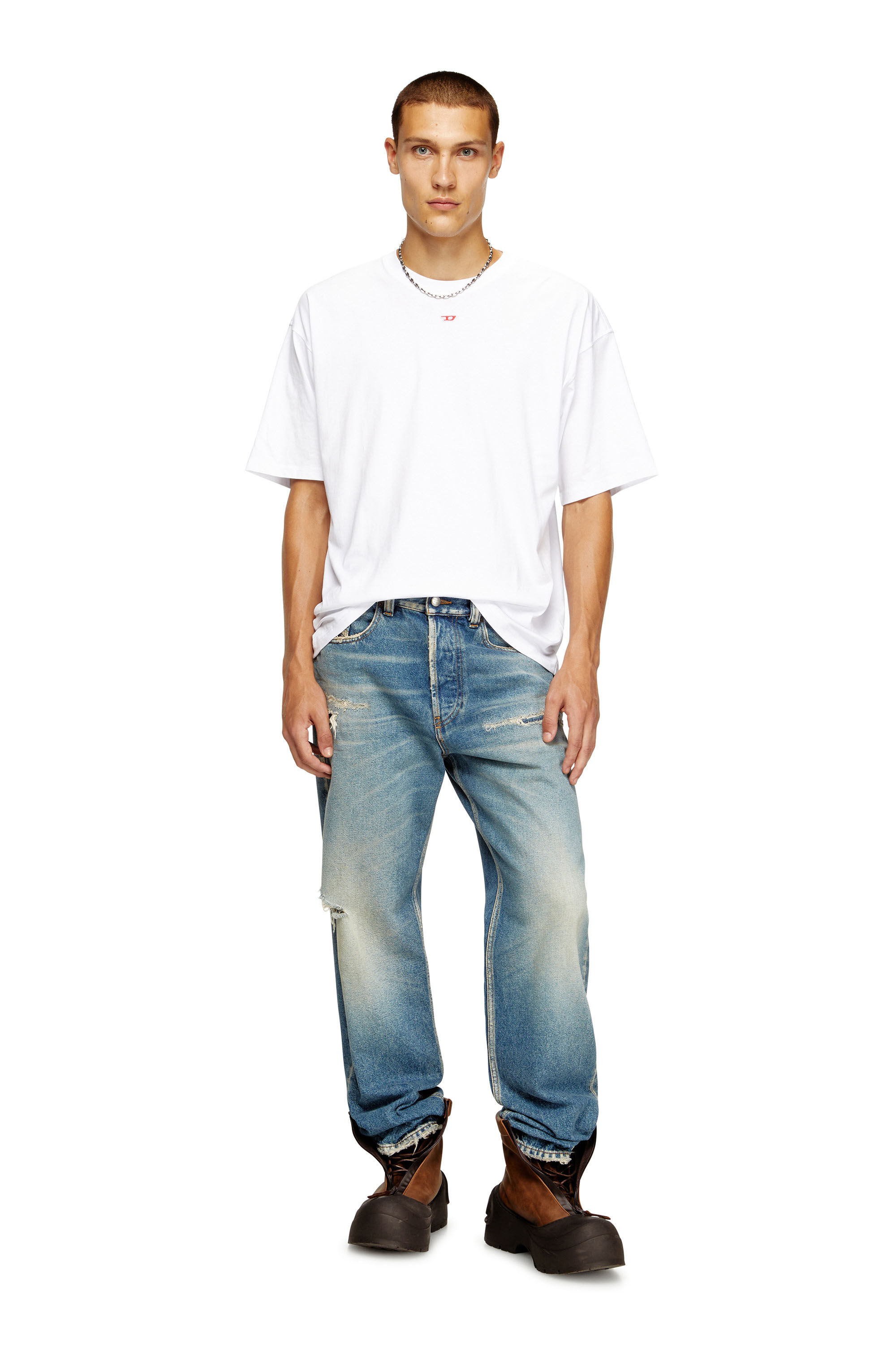 Diesel - T-BOXT-D, T-shirt con patch D ricamato Unisex in Bianco - 1