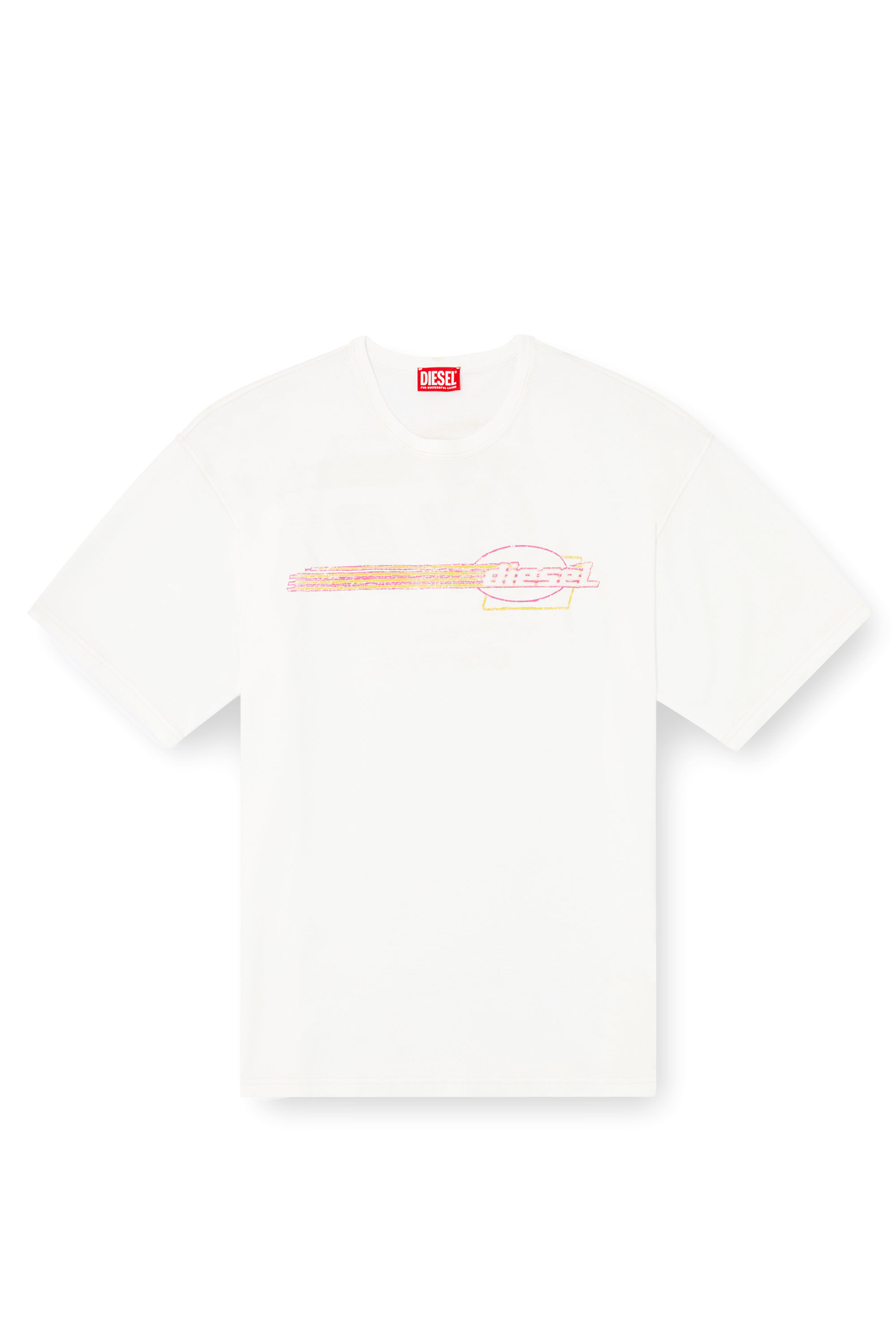 Diesel - T-BOXT-R16, T-shirt con grafiche floccate Uomo in Bianco - 2