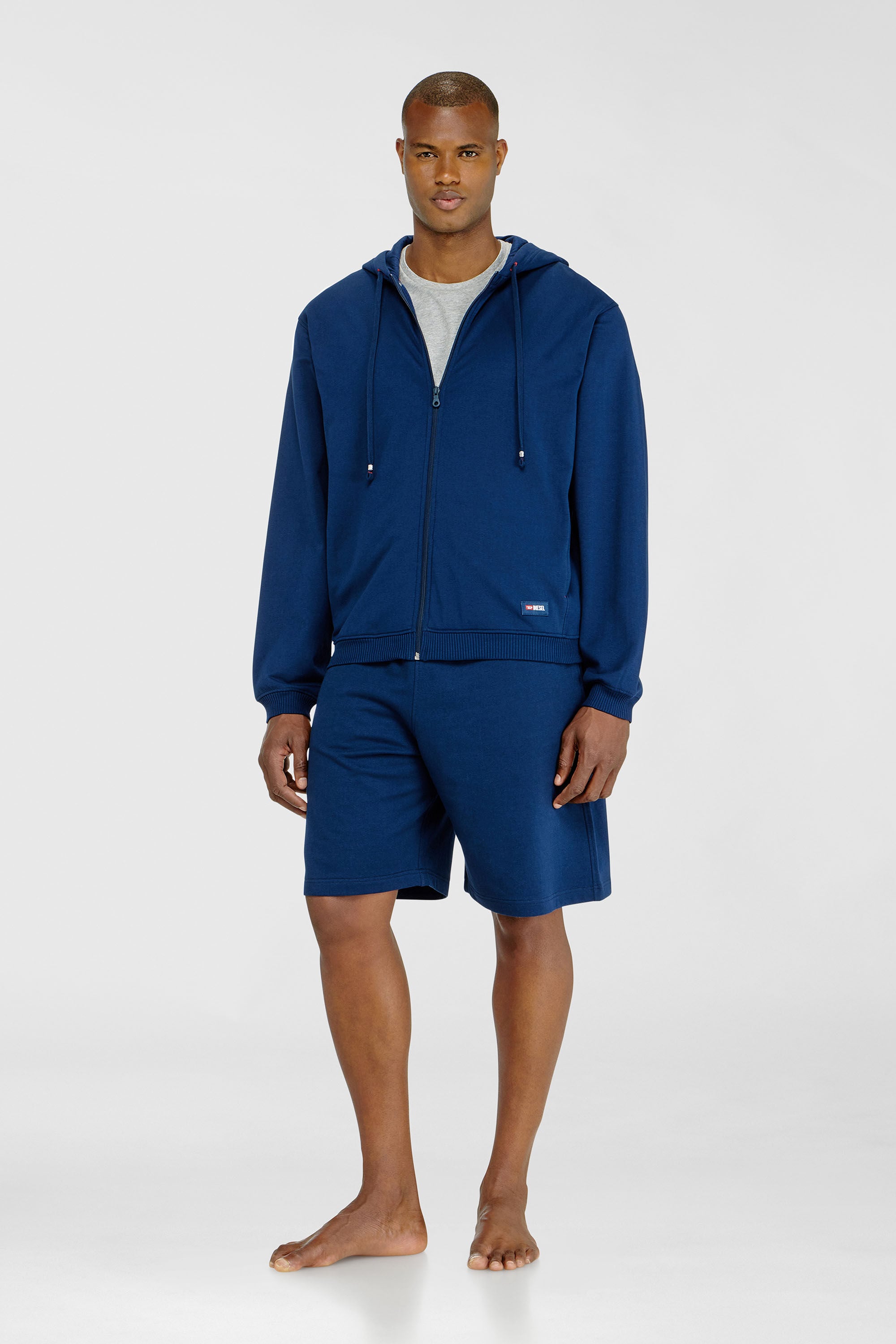 Diesel - JOY-D-CORE, Felpa con cappuccio in misto cotone smerigliato Uomo in Blu - 1