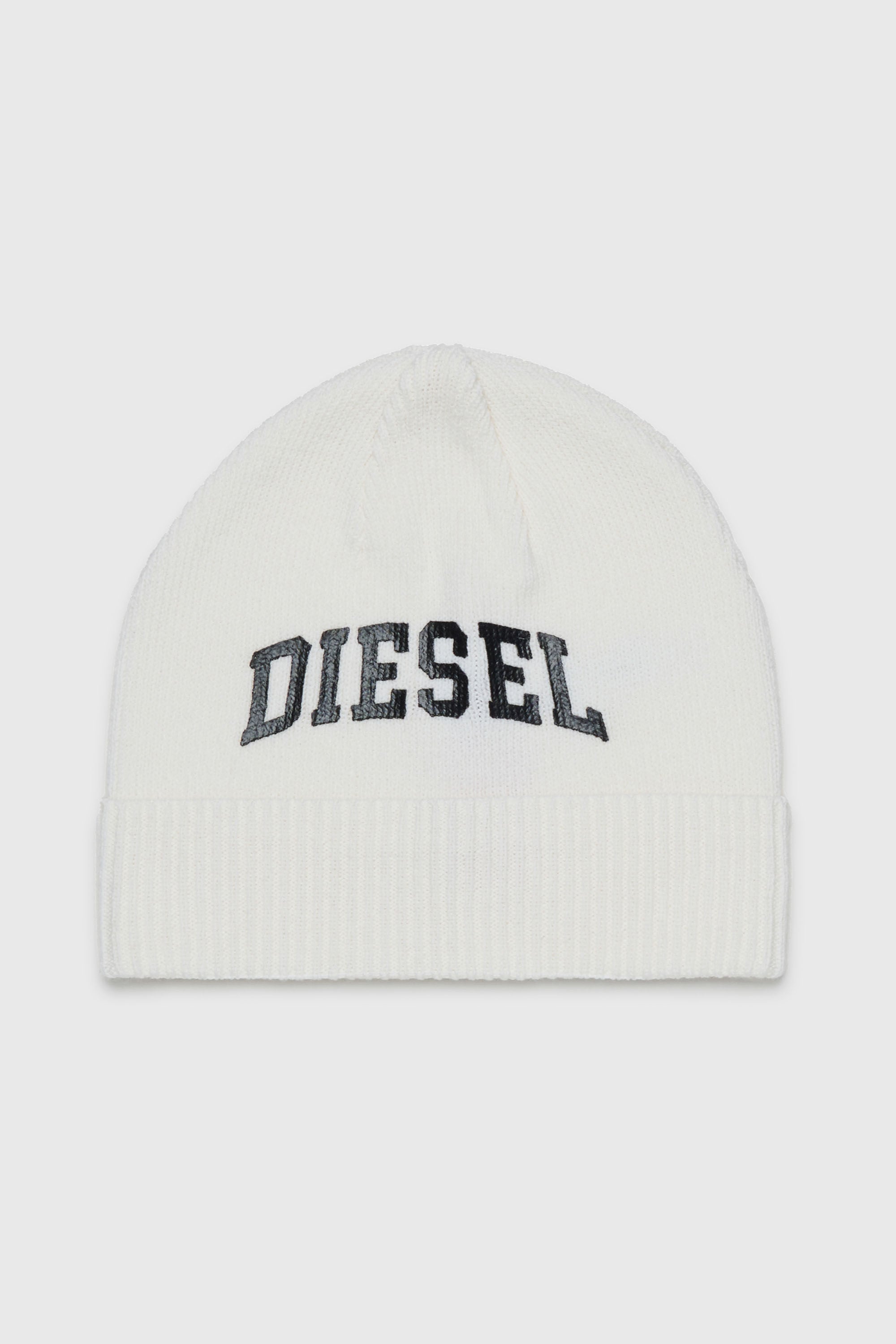 Diesel - FBAND, Berretto in misto lana con logo Unisex in Bianco - 1