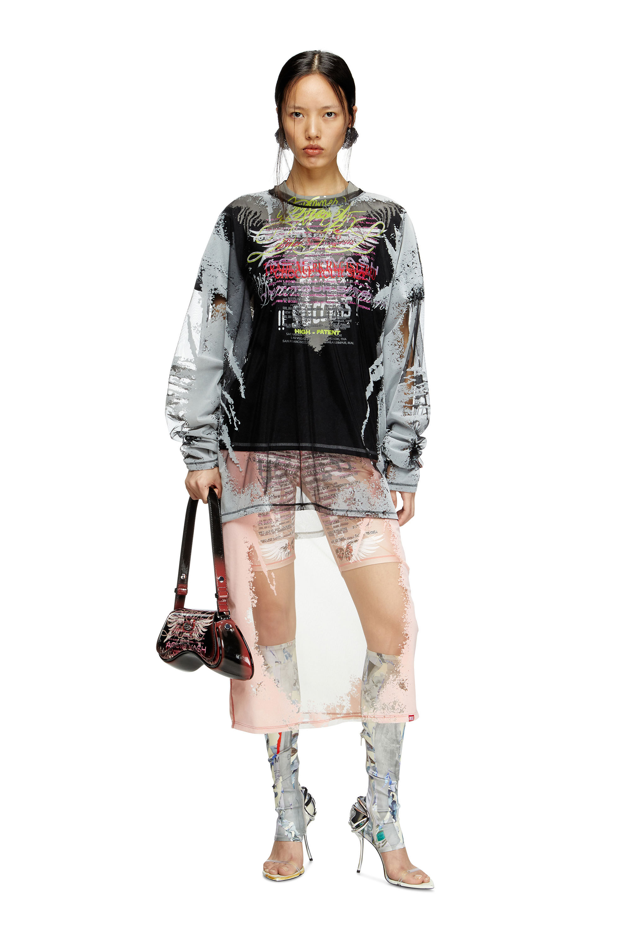 Diesel - T-NORMAC-1, T-shirt girocollo con stampa DJ Donna in Nero - 1