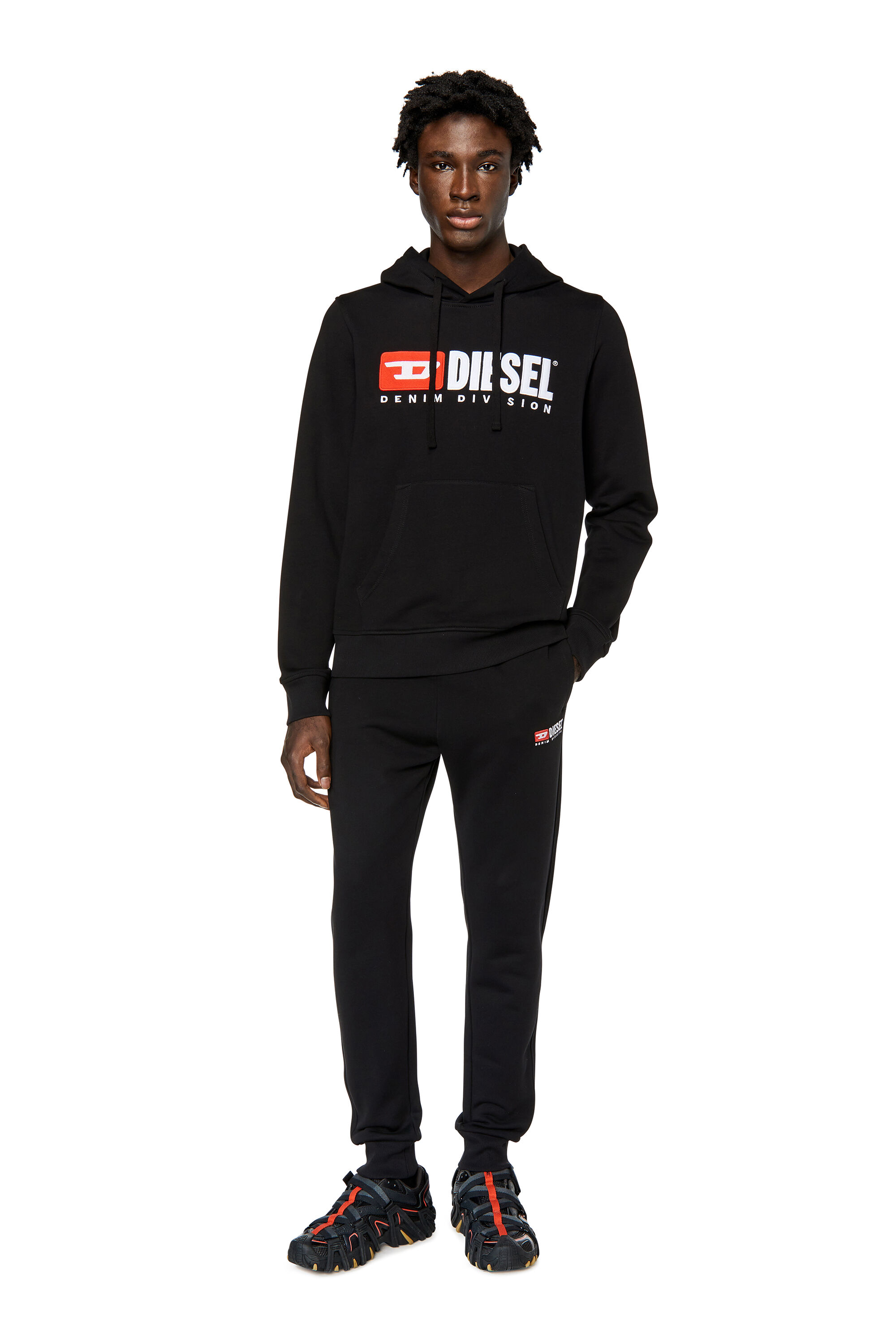 S GINN HOOD DIV Uomo Felpa con cappuccio e logo applicato Diesel