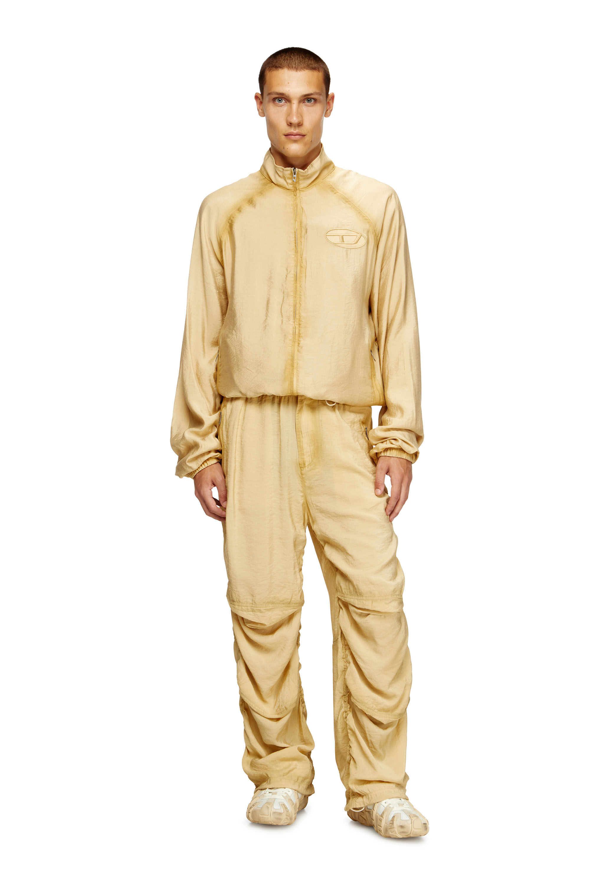 Diesel - P-DAILY, Pantaloni utility in tessuto leggero stropicciato Uomo in Beige - 1
