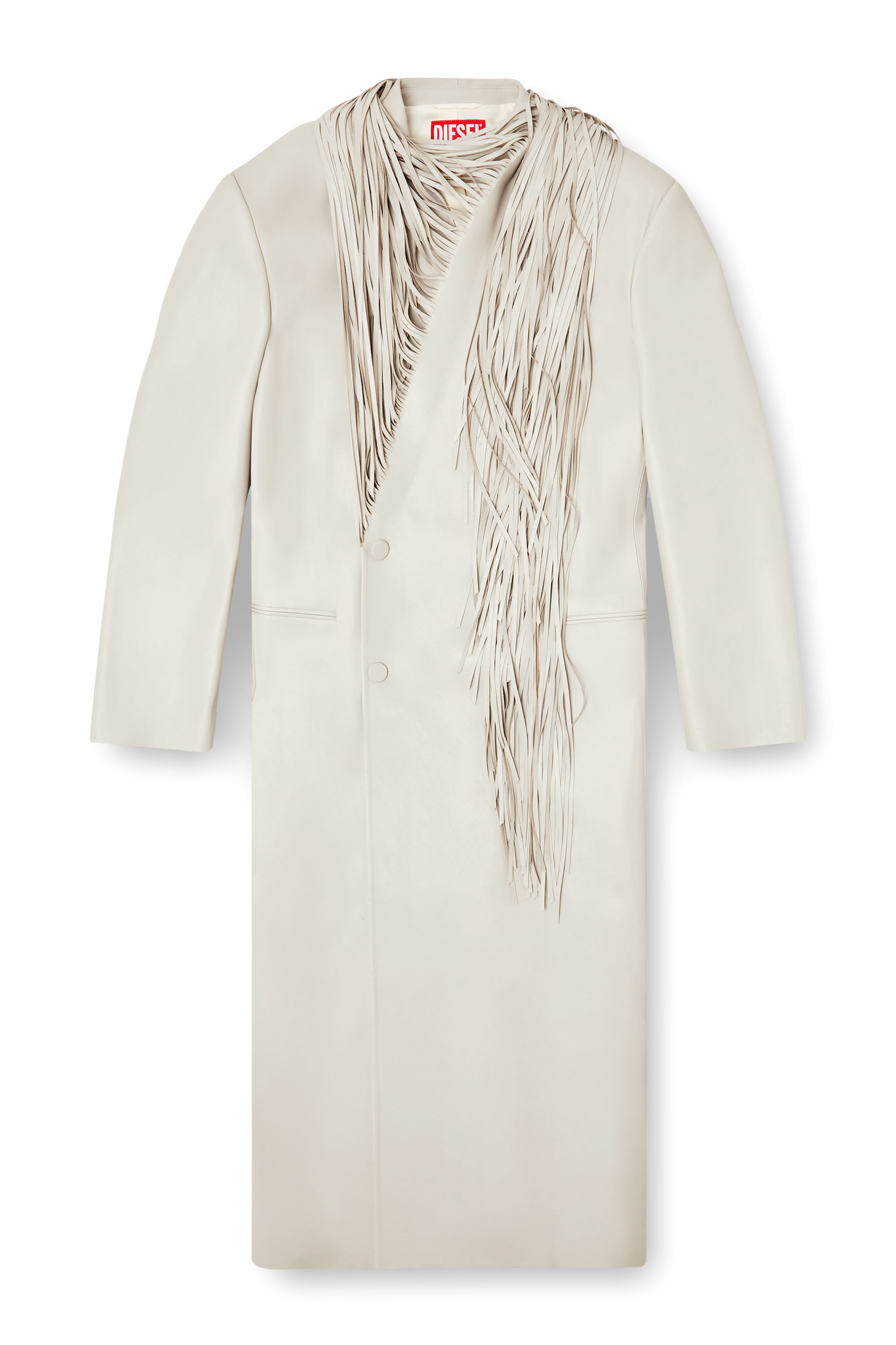 Diesel - J-ELDAR-A, Cappotto lungo con sciarpa a frange Uomo in Grigio - 2