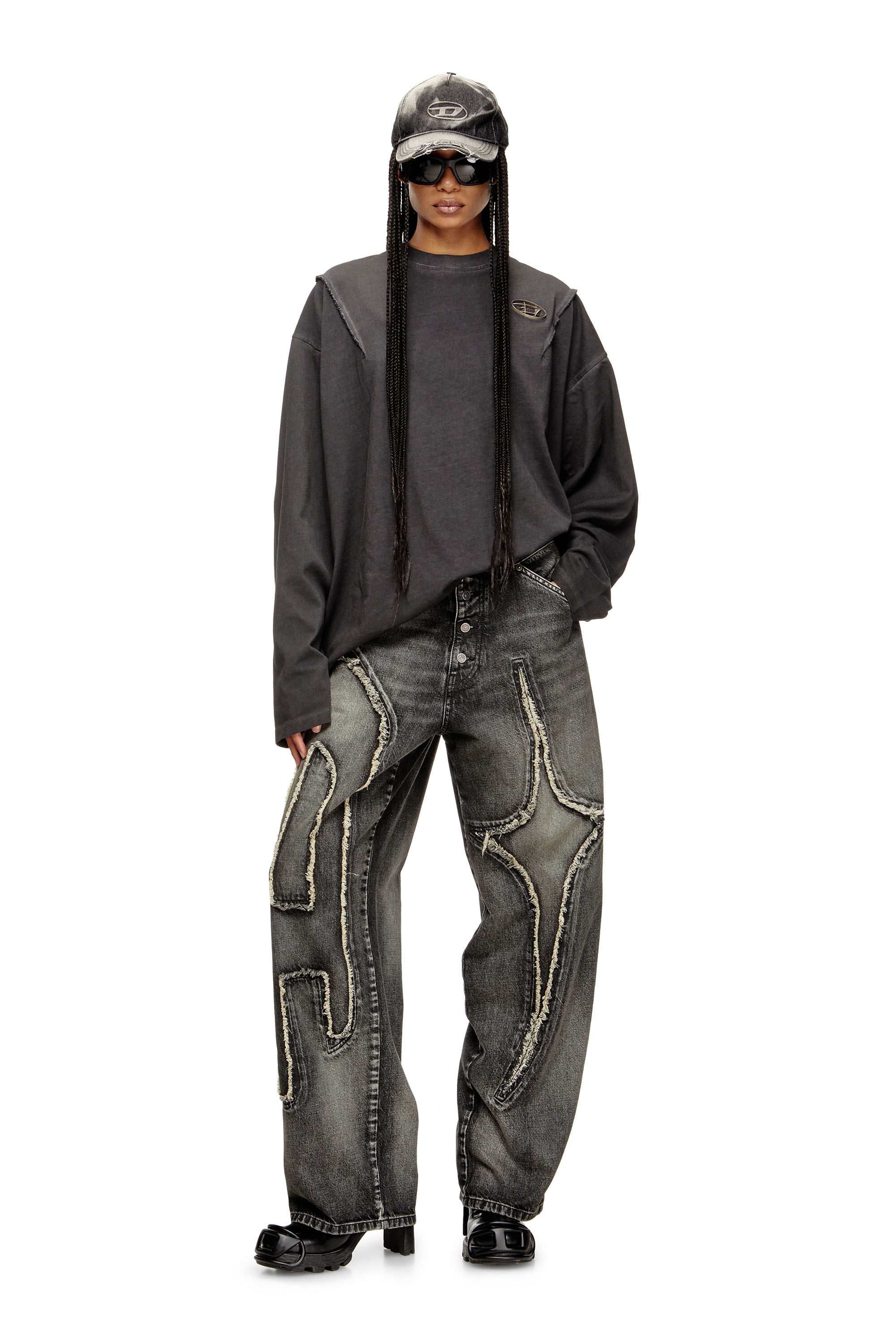 Diesel - Straight Jeans D-ThugClub 0BEBT Unisex, Nero/Grigio scuro - Image 6
