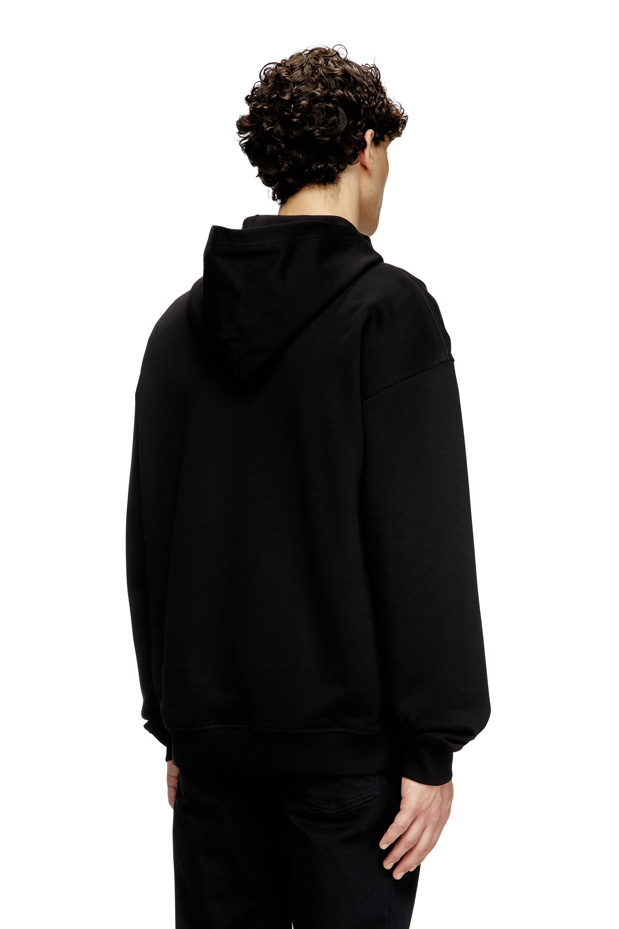 Diesel - S-BOXT-HOOD-D, Hoodie con patch logo D Uomo in Nero - 4