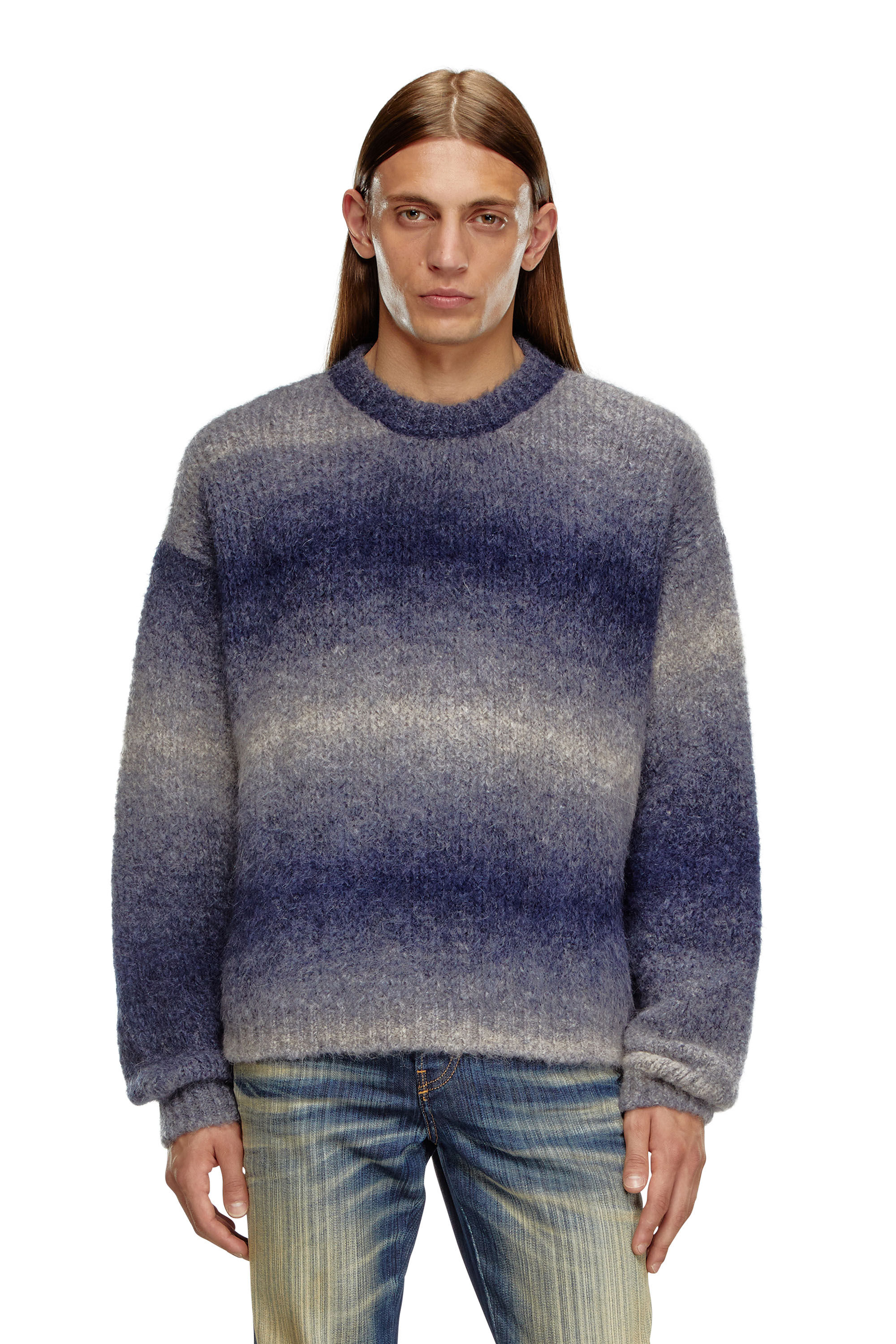 Maglia dégradé in misto aplaca Uomo | Blu | Diesel