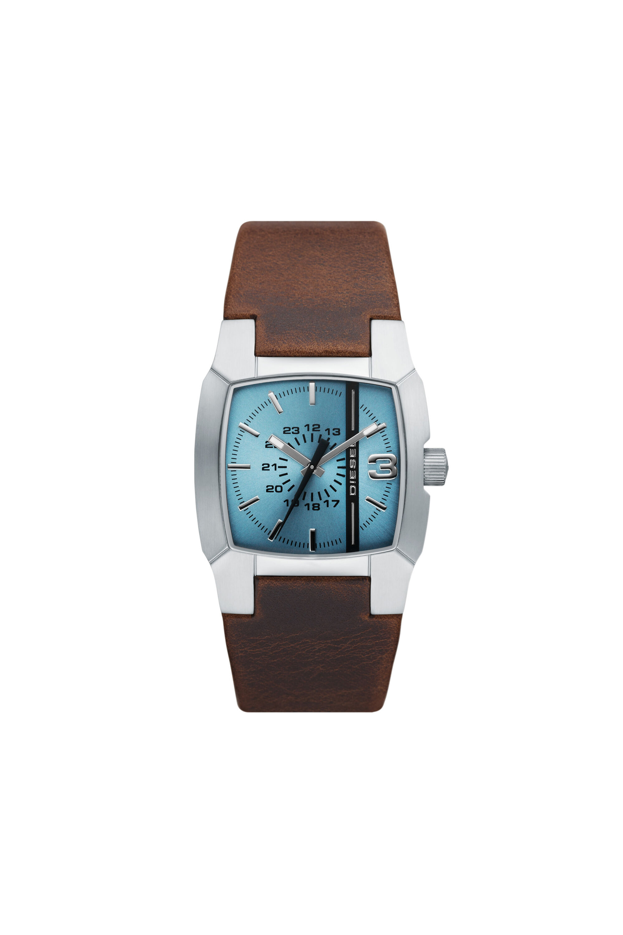 DZ1998 Orologio Cliffhanger con cinturino in pelle marrone Diesel