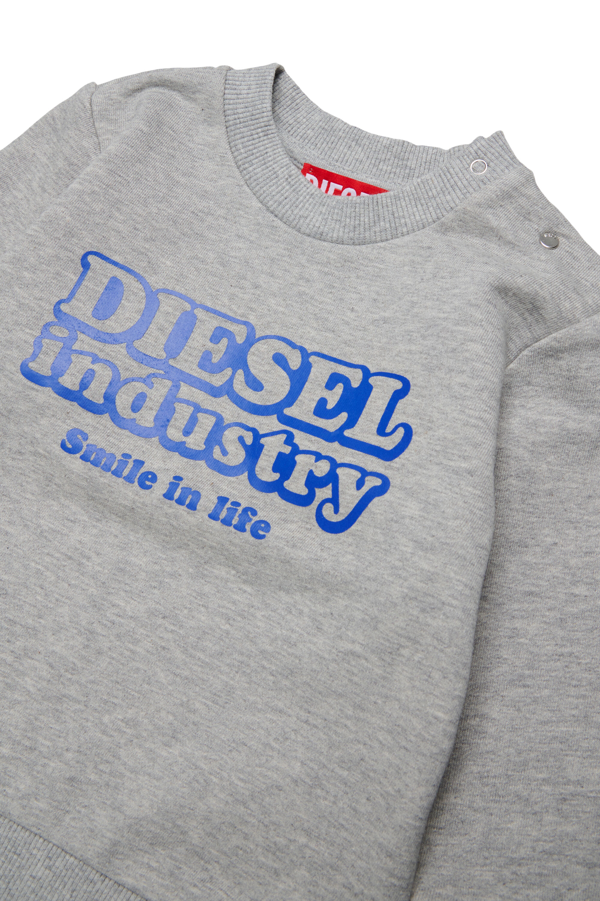 Diesel - SLODIMB, Felpa in cotone con stampa Diesel Industry Uomo in Grigio - 3