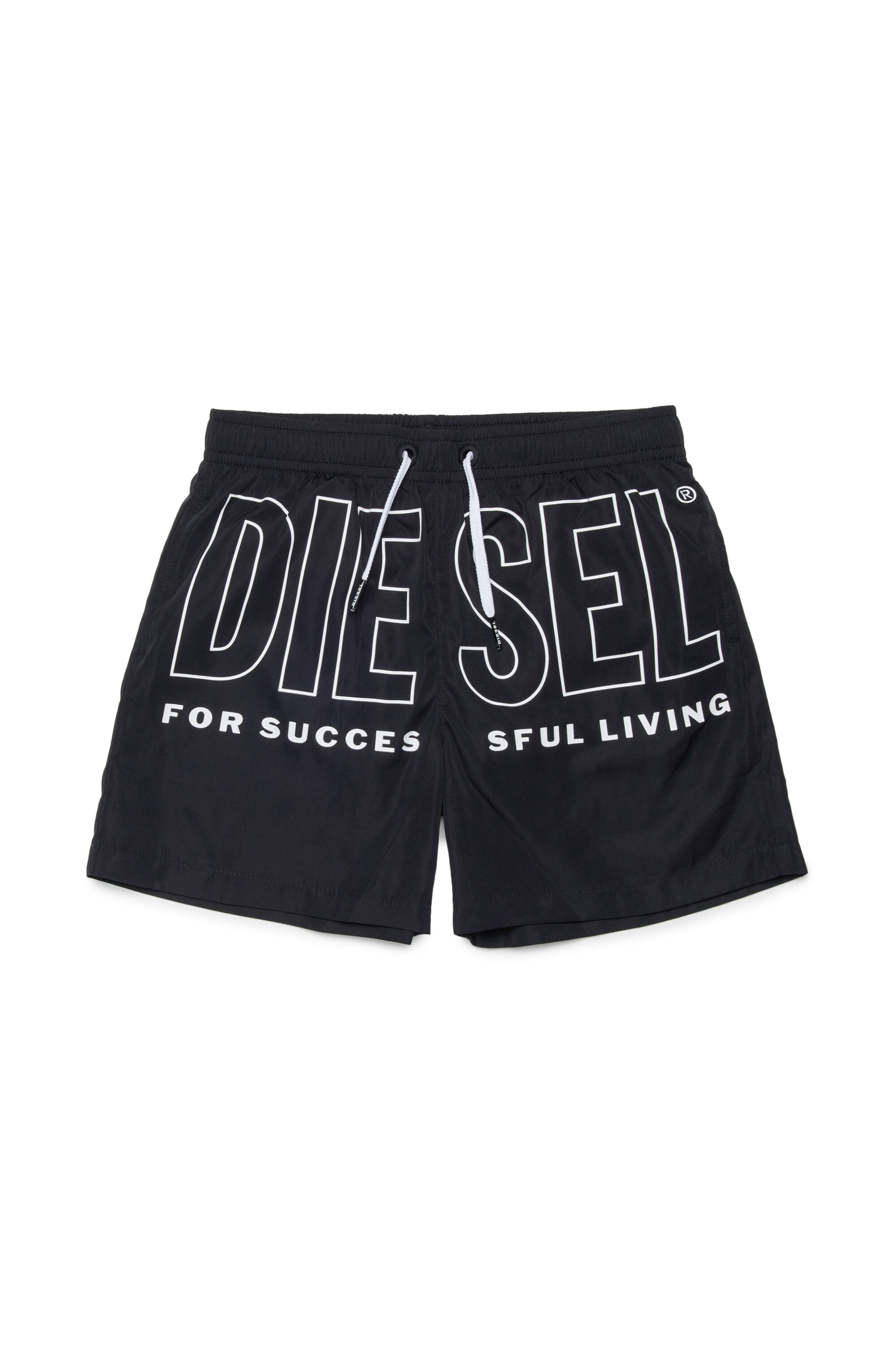Diesel - MIDIT, Man's Swim shorts with maxi logo in Black - 1