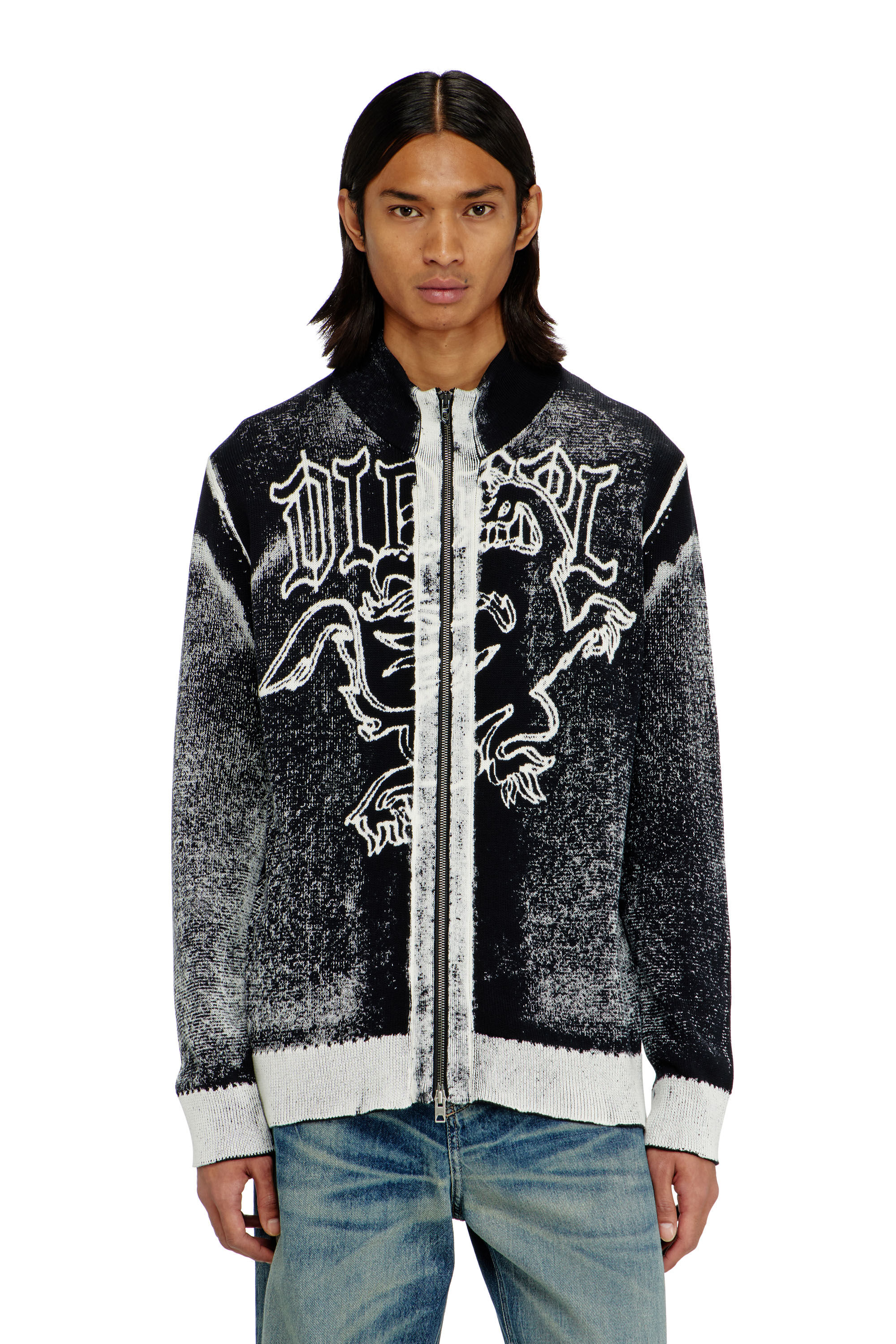 Diesel - K-LAUROS, Cardigan lavorato con motivo grifone Uomo in Multicolor - 3