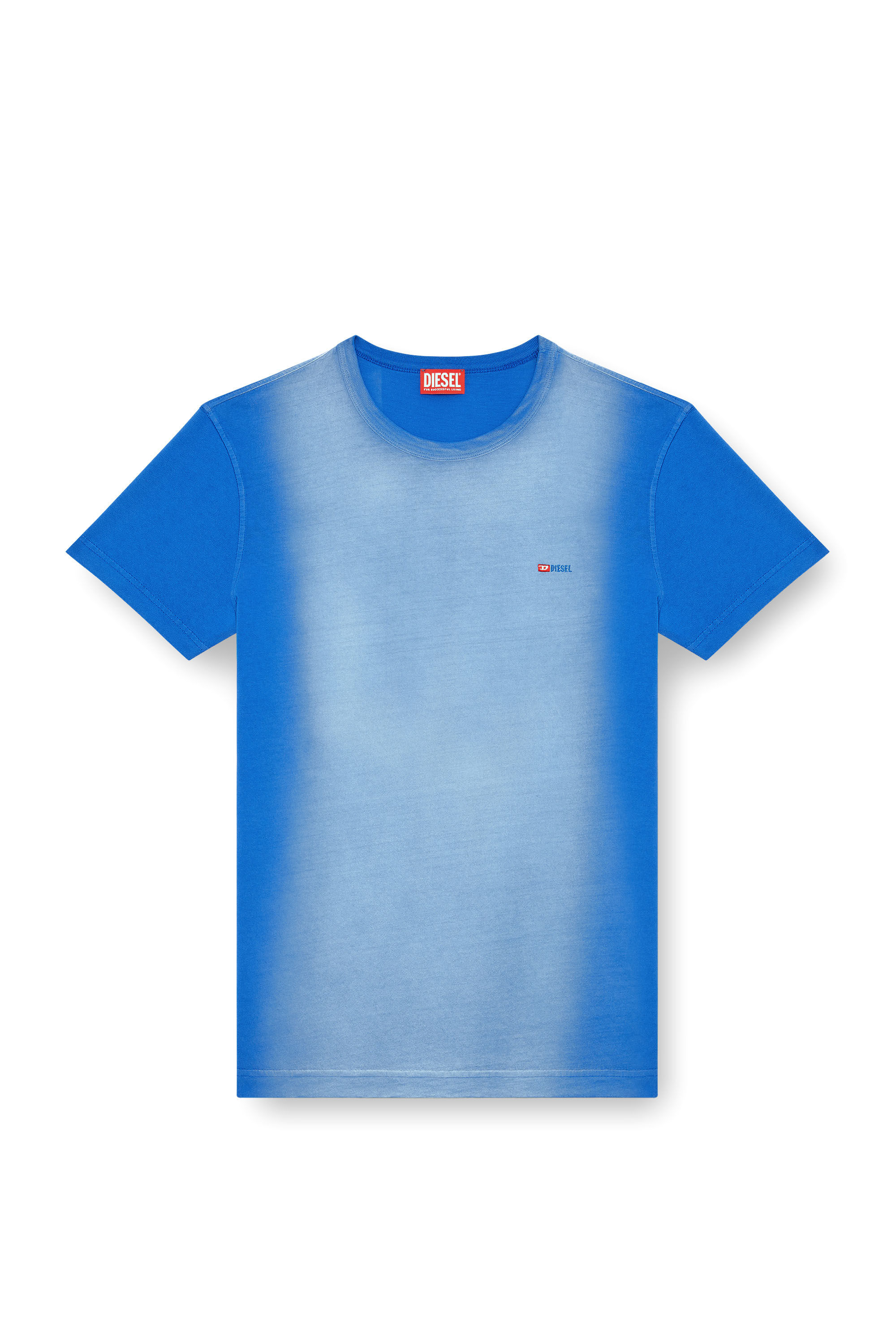 Diesel - T-ADJUST-Q2, Uomo T-shirt in jersey di cotone effetto spray in Blu - Image 2
