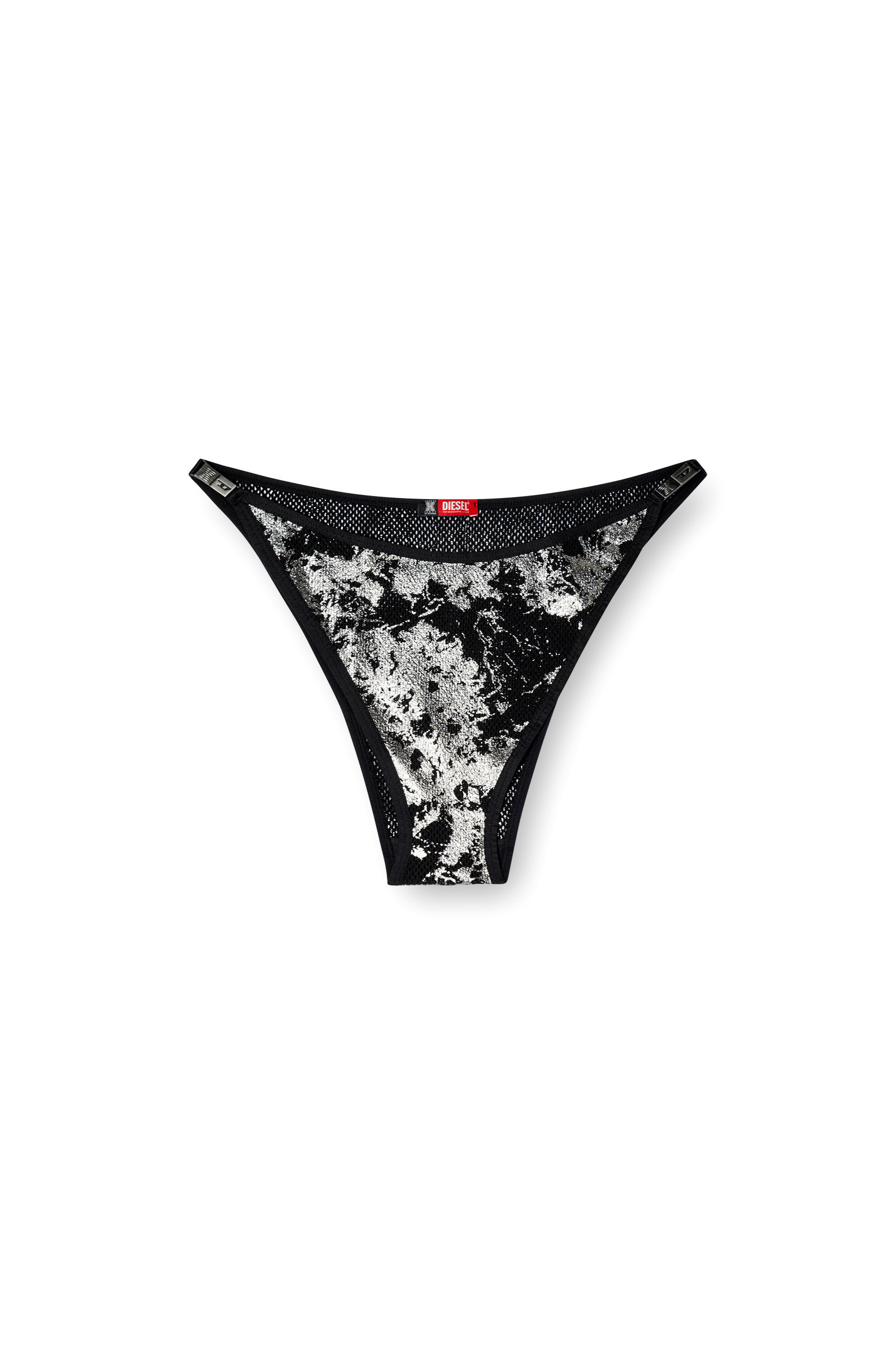 Diesel - C-FISHNET-STRING, Perizoma in rete laminata Donna in Nero - 2
