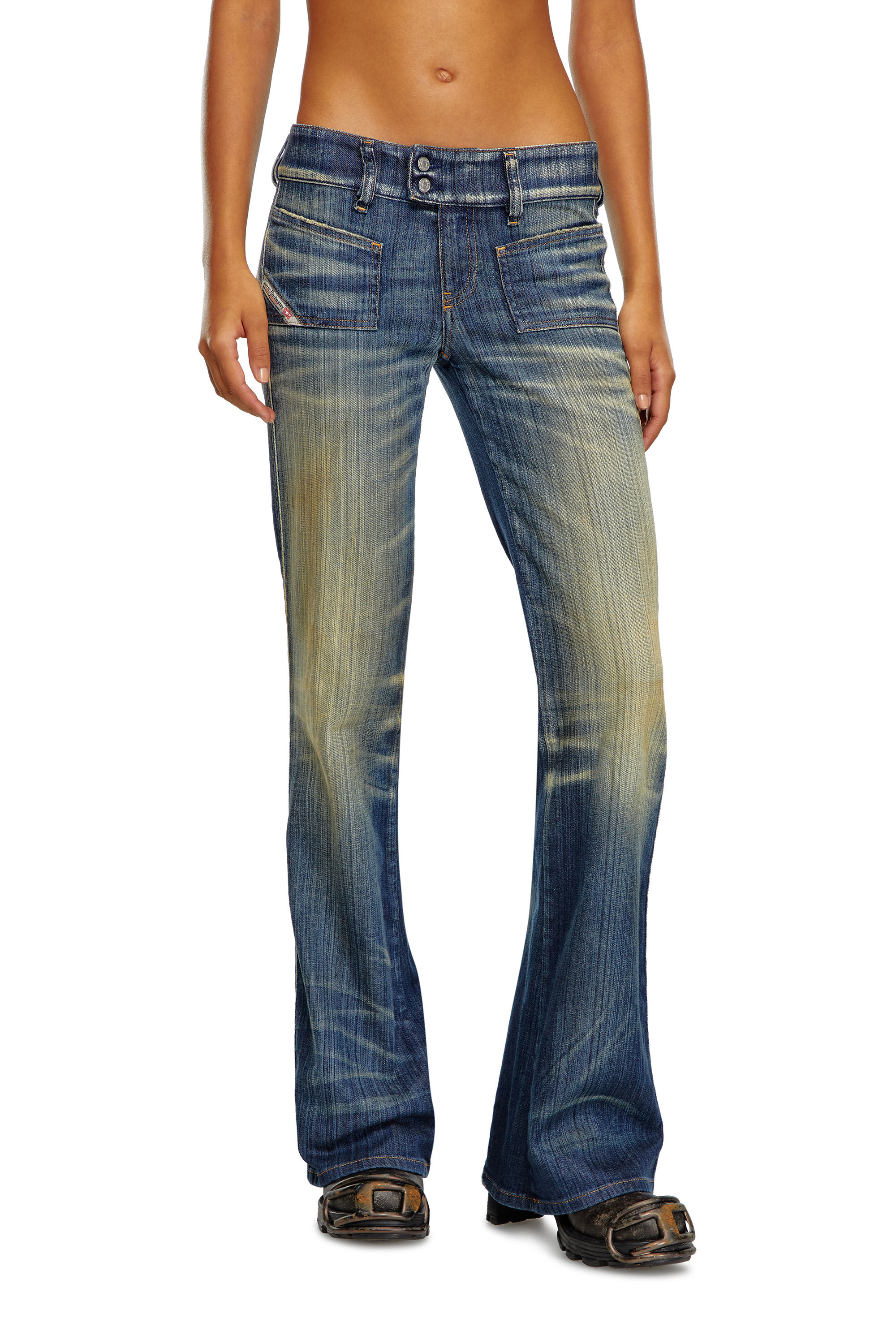Diesel - Donna Bootcut and Flare Jeans D-Hush 09J46, Blu Scuro - Image 3