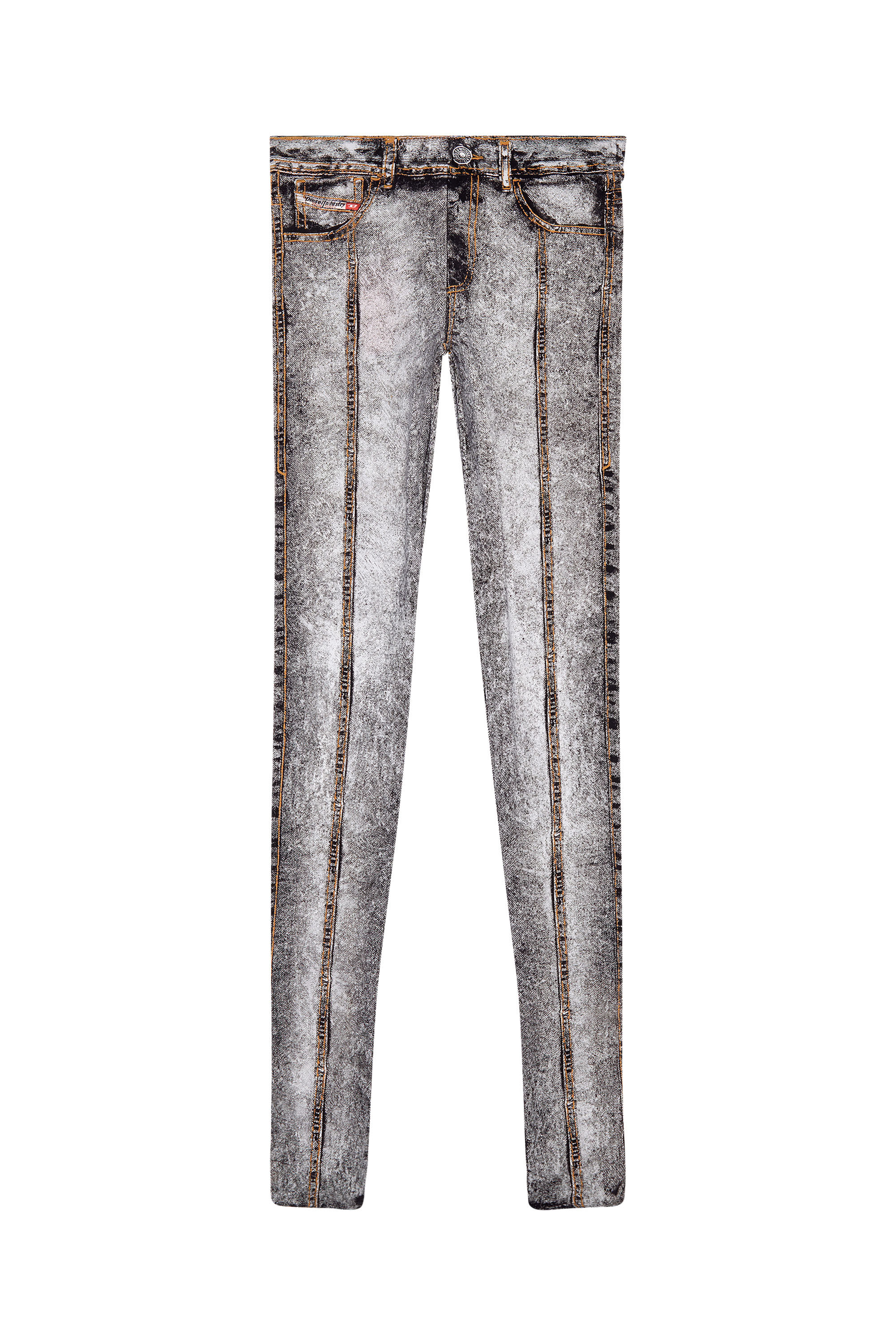 Diesel - P-KOLL-N1, Calze in nylon stretch con stampa denim Donna in Multicolor - 2