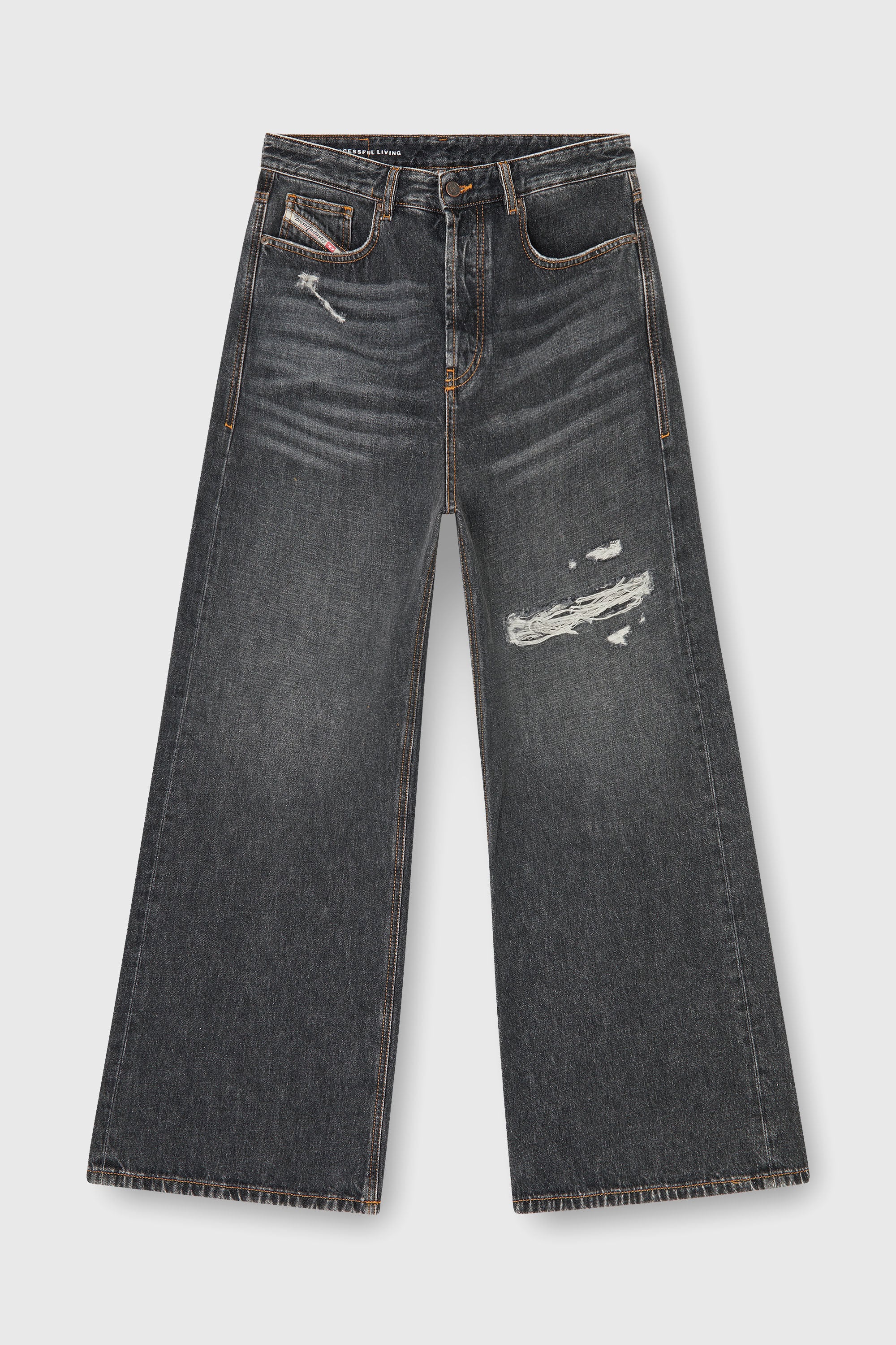 Diesel - Relaxed Jeans D-Rise 007DN Uomo, Nero/Grigio scuro - Image 6