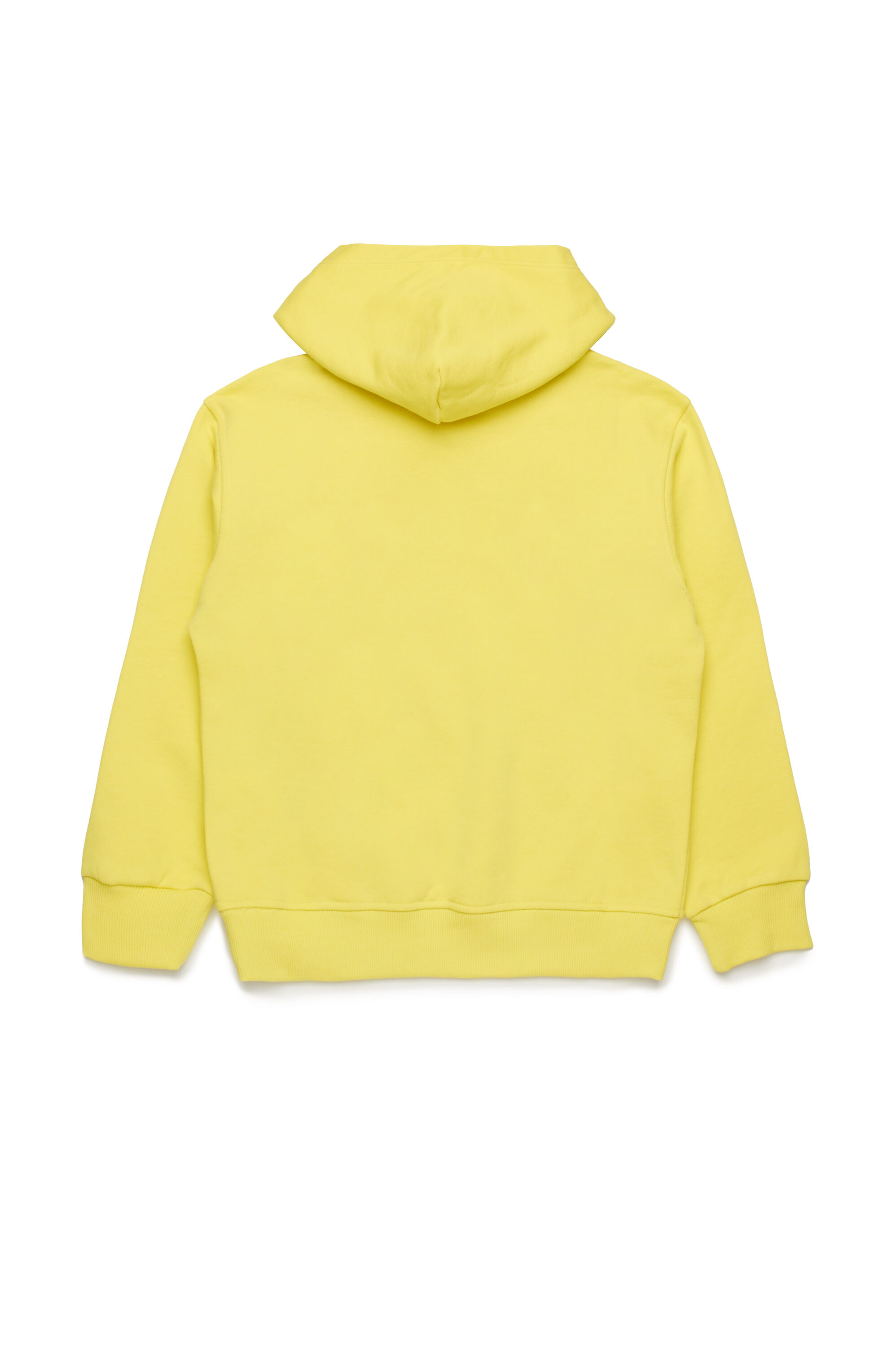 Diesel - SGINNHOODL5 OVER, Felpa con cappuccio e logo sbavato Uomo in Giallo - 2