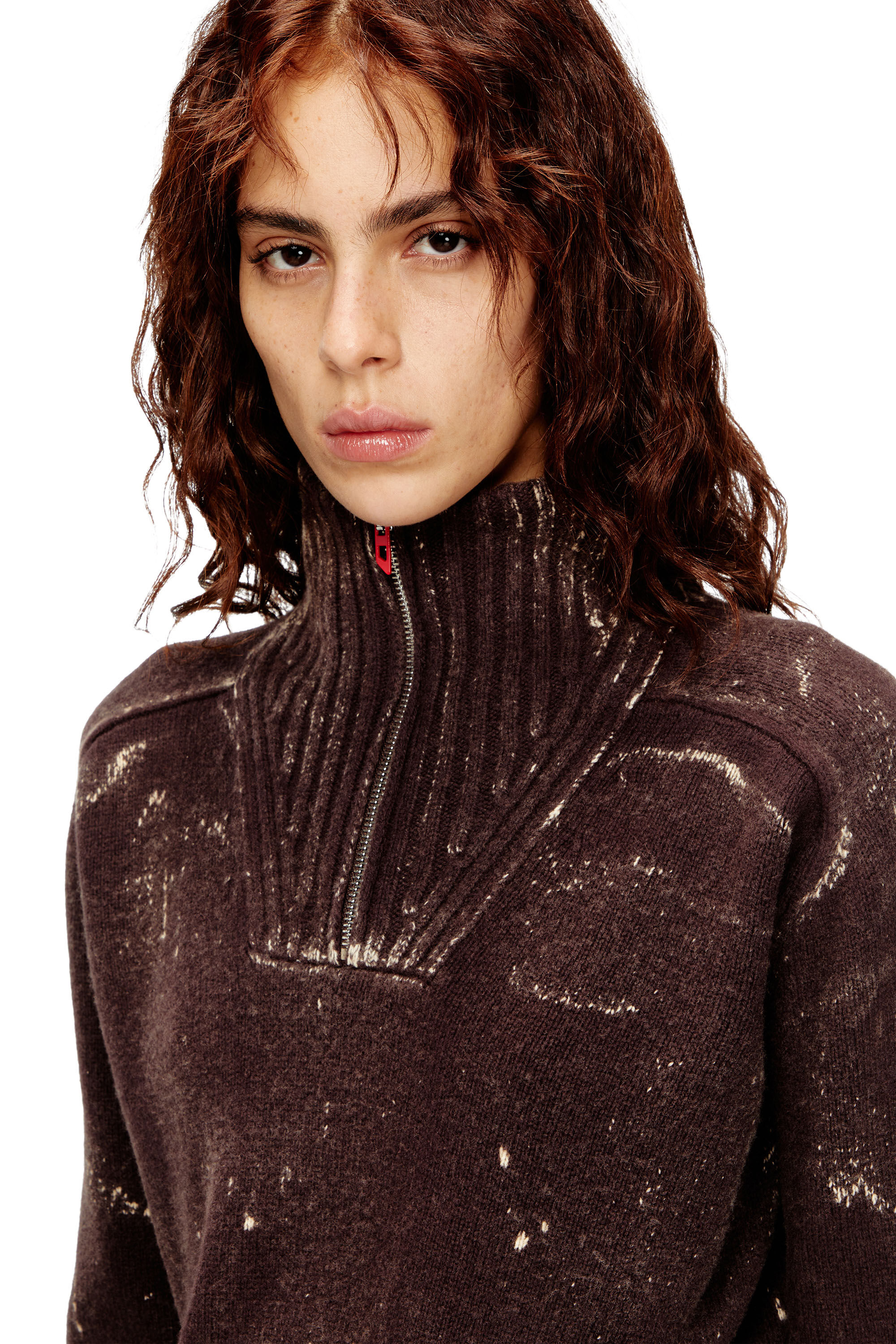 Diesel - M-MARCELLE, Abito midi in maglia di misto lana Donna in Marrone - 5