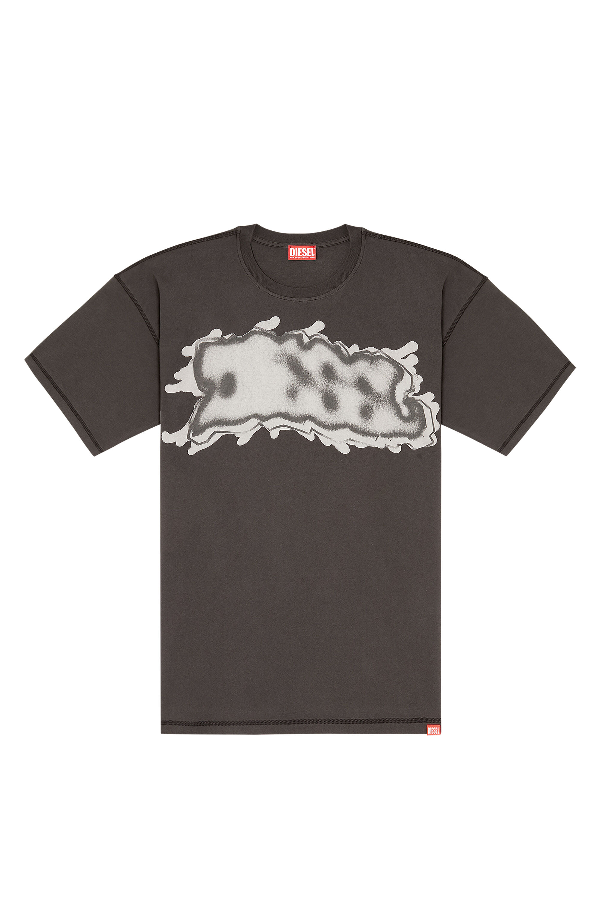 Diesel - T-LEONARD-IHBJ, T-shirt con stampa graffiti Uomo in Grigio - 2