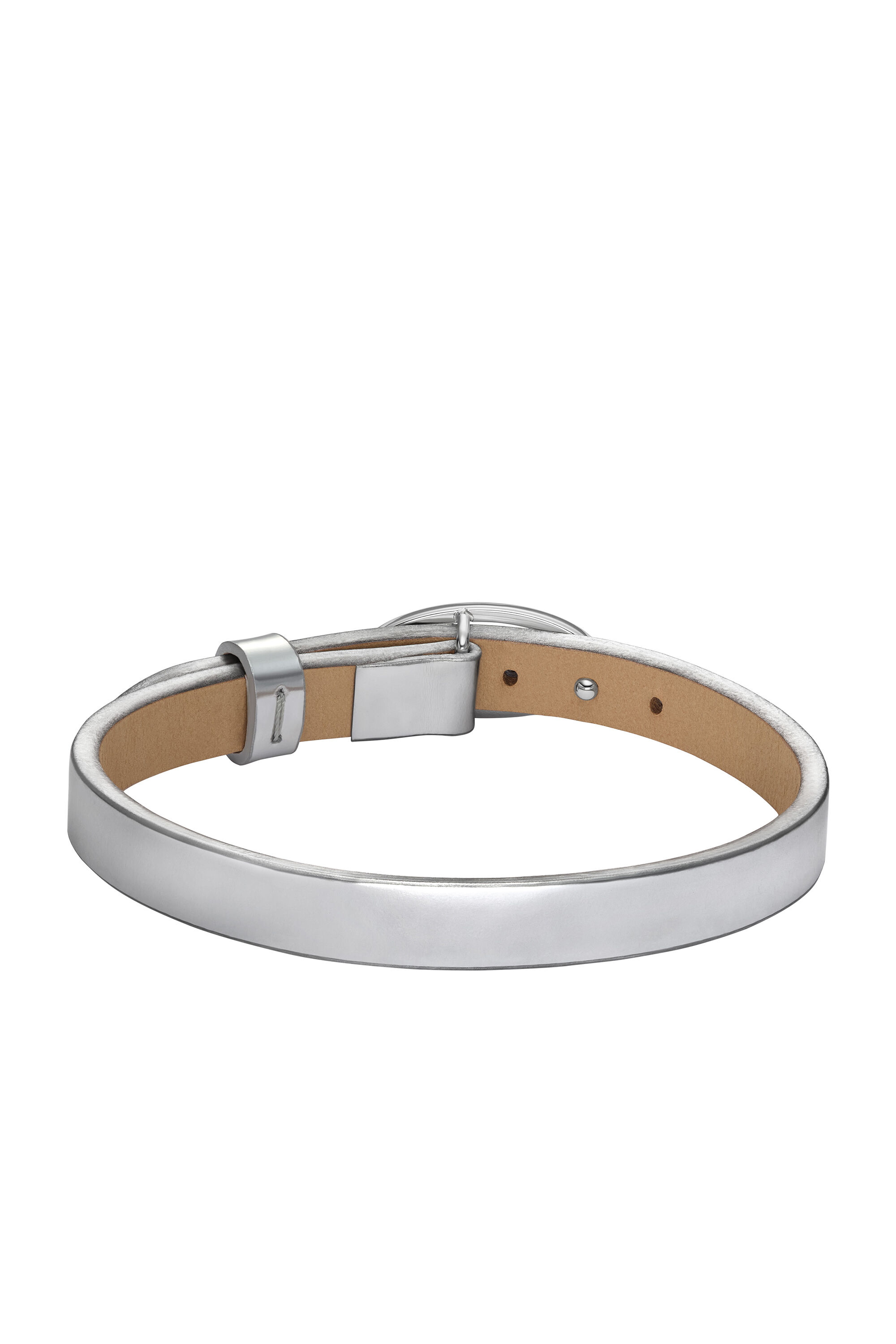 Women's Silver Leather Stackable Bracelet | Silver | Diesel