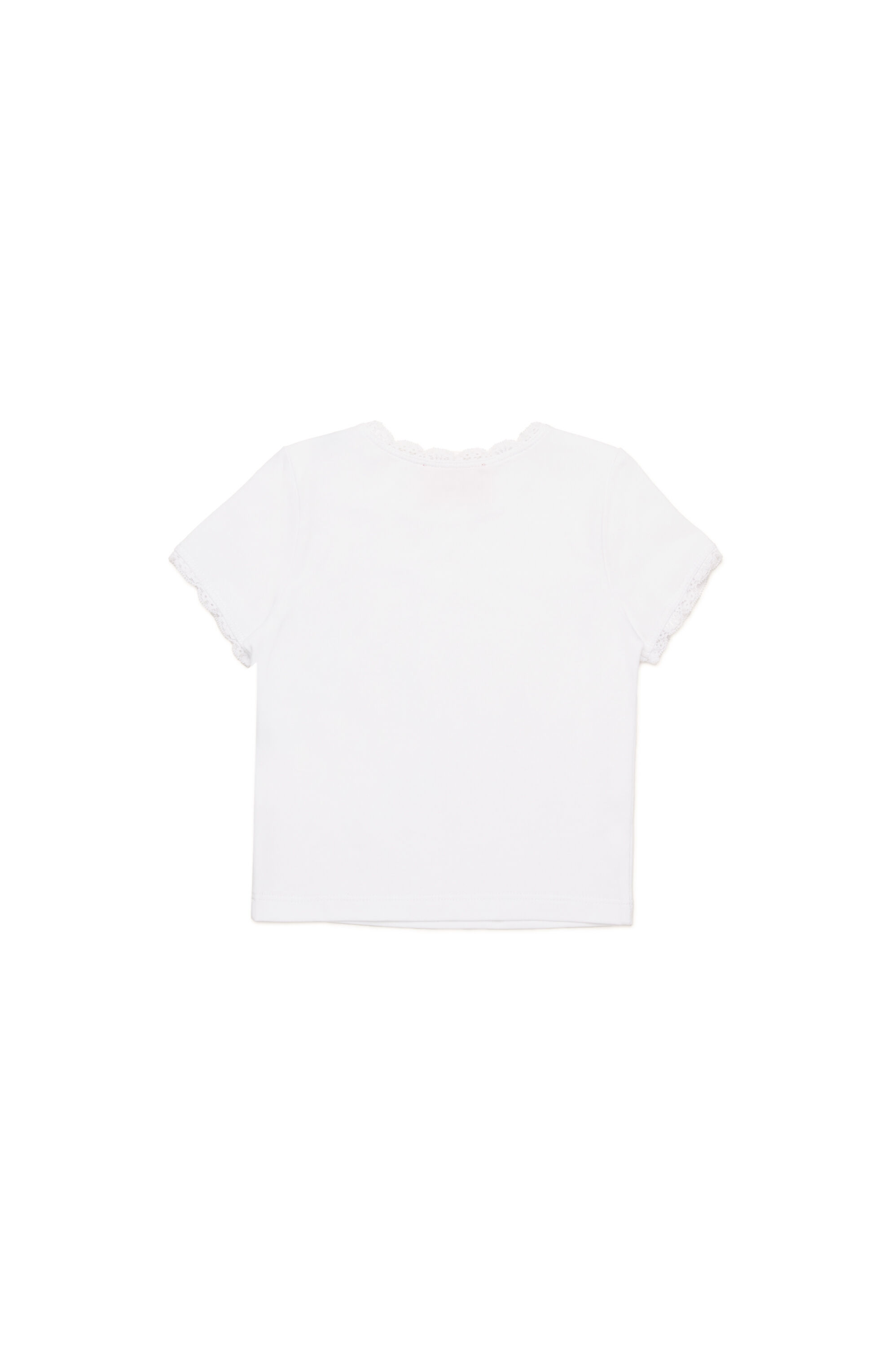 Diesel - TLUCIB, T-shirt con finiture in pizzo e stampa di occhiali da sole Donna in Bianco - 2