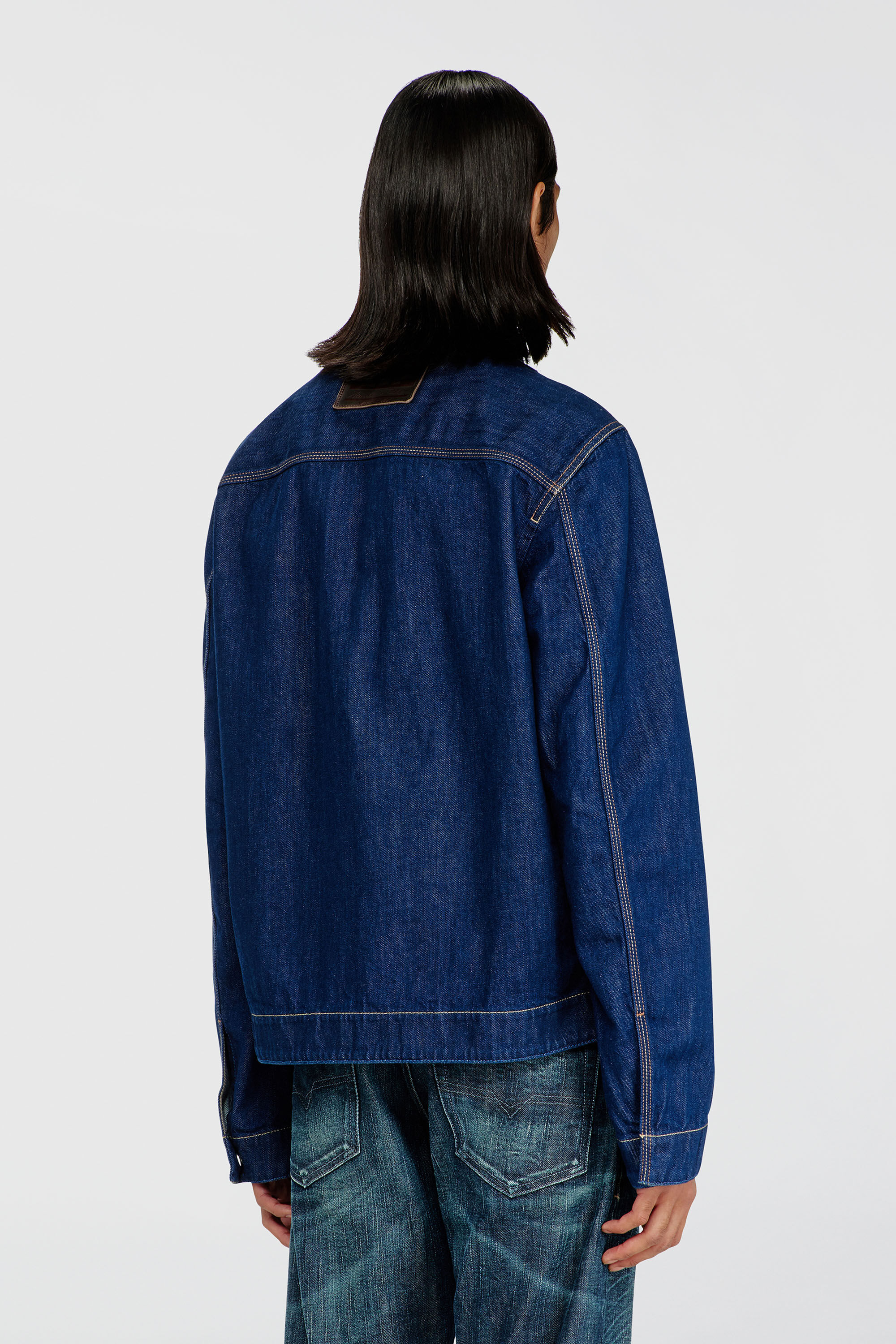 Diesel - D-ROHE, Giacca coach in denim rinse Uomo in Blu - 4