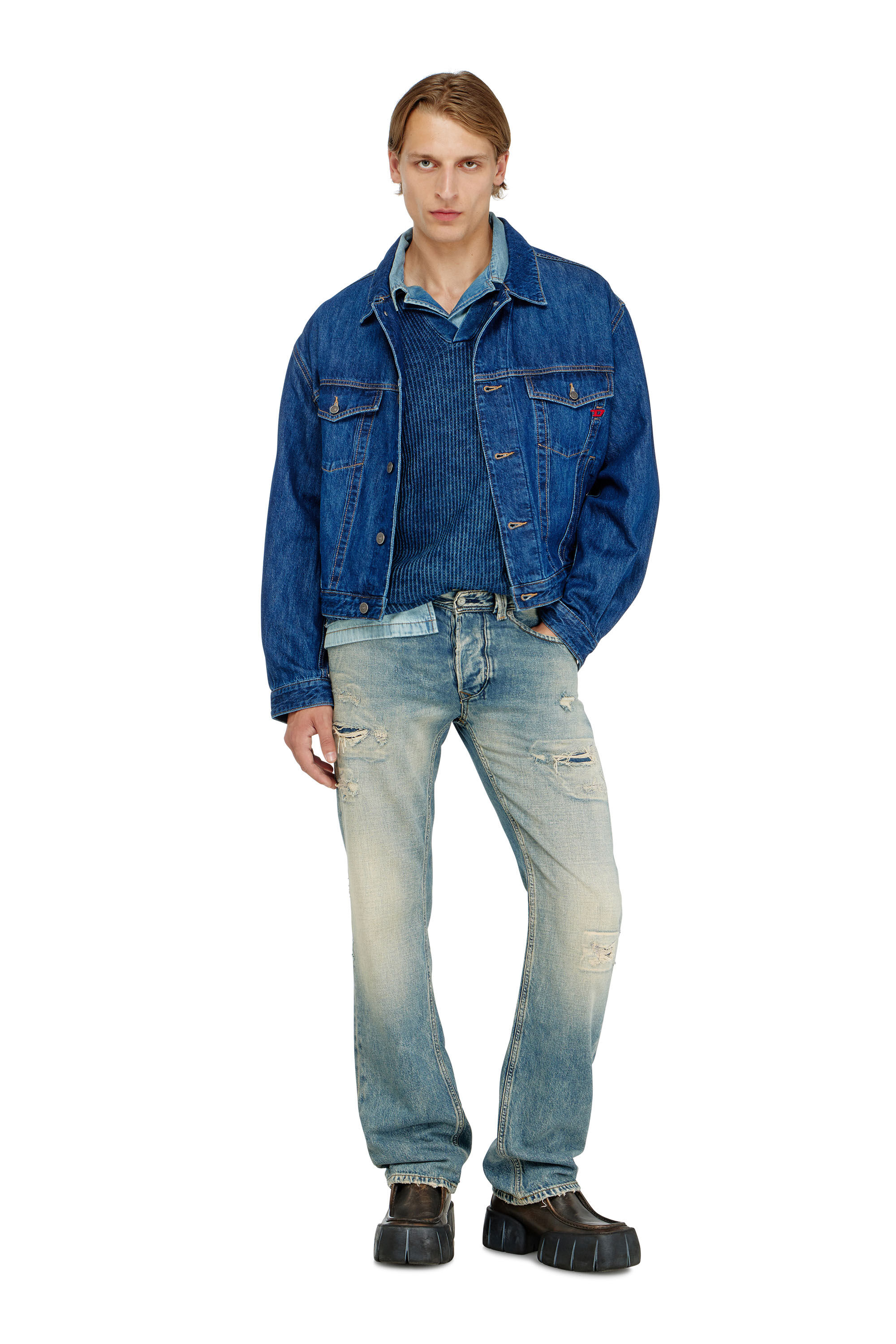Diesel - Regular Jeans 1985 Larkee 09P62 Uomo, Blu medio - Image 1
