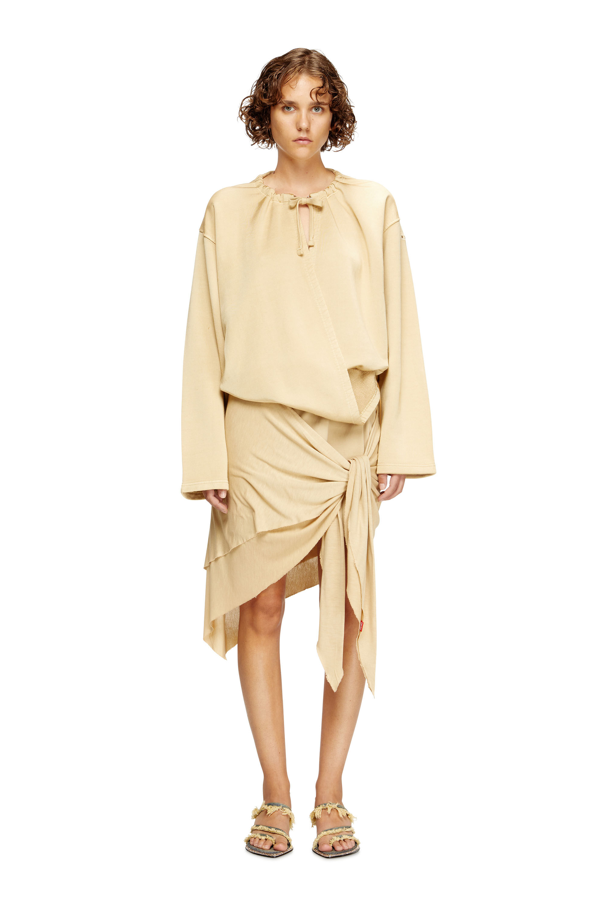Diesel - D-CREED, Abito drappeggiato con ruche Donna in Marrone - 2