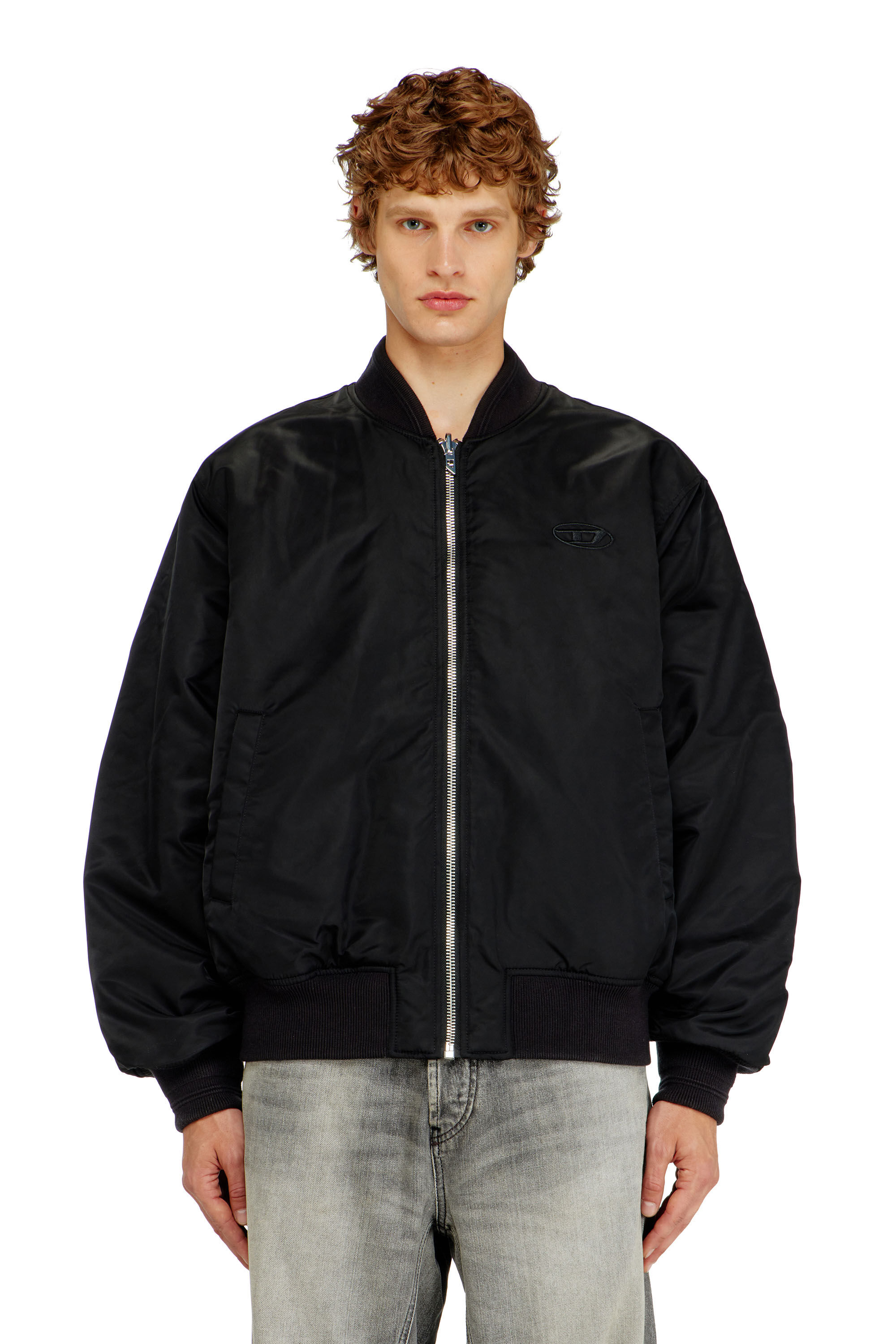 Diesel - W-TYPE-D1, Giacca bomber imbottita con ricamo Oval D Uomo in Nero - 3