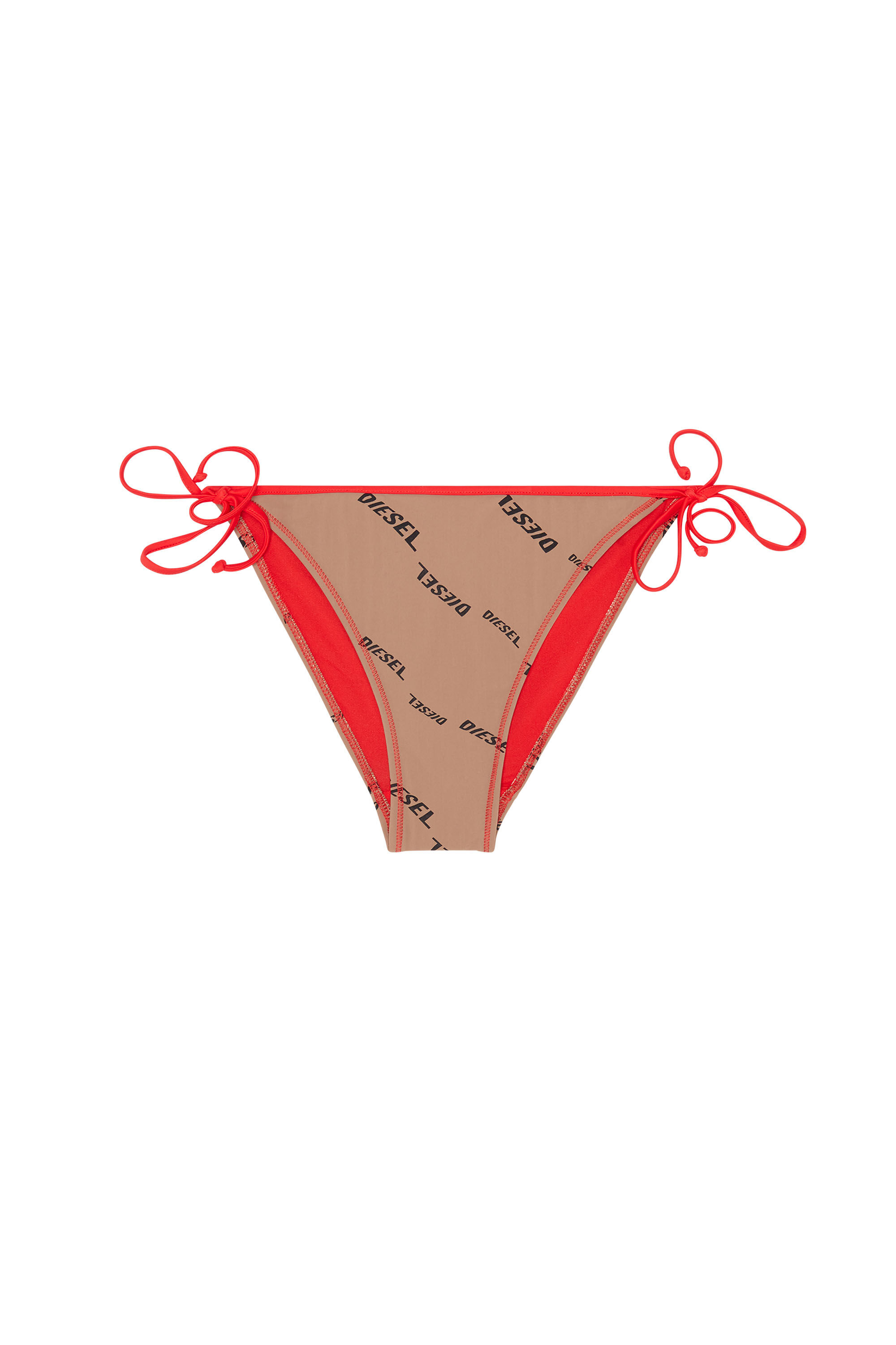 Diesel - BFPN-BRIGITTES, Slip bikini nude con logo stampato Donna in Marrone - 1