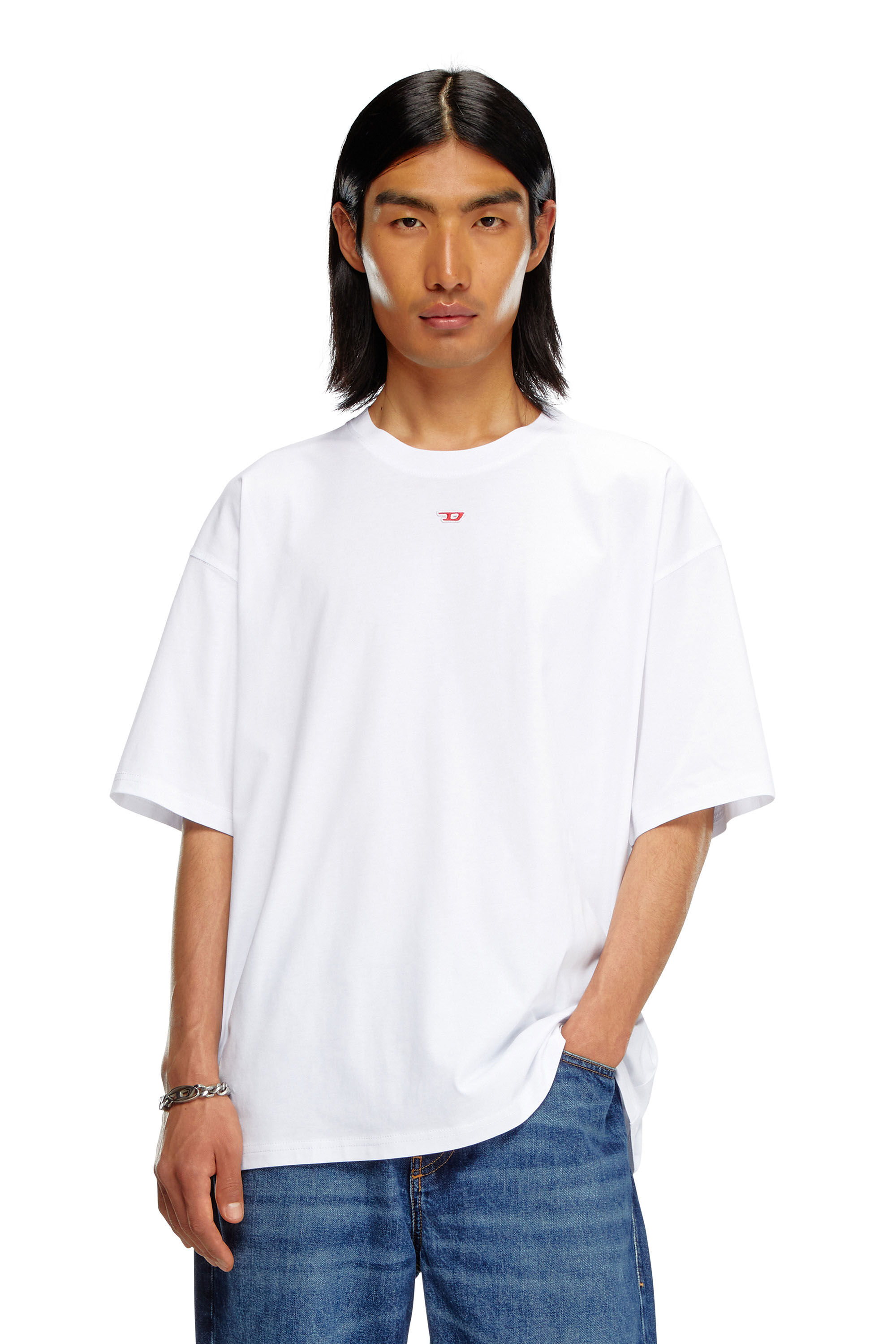 Diesel - T-BOXT-D, Unisex T-shirt con patch D ricamato in Bianco - Image 3