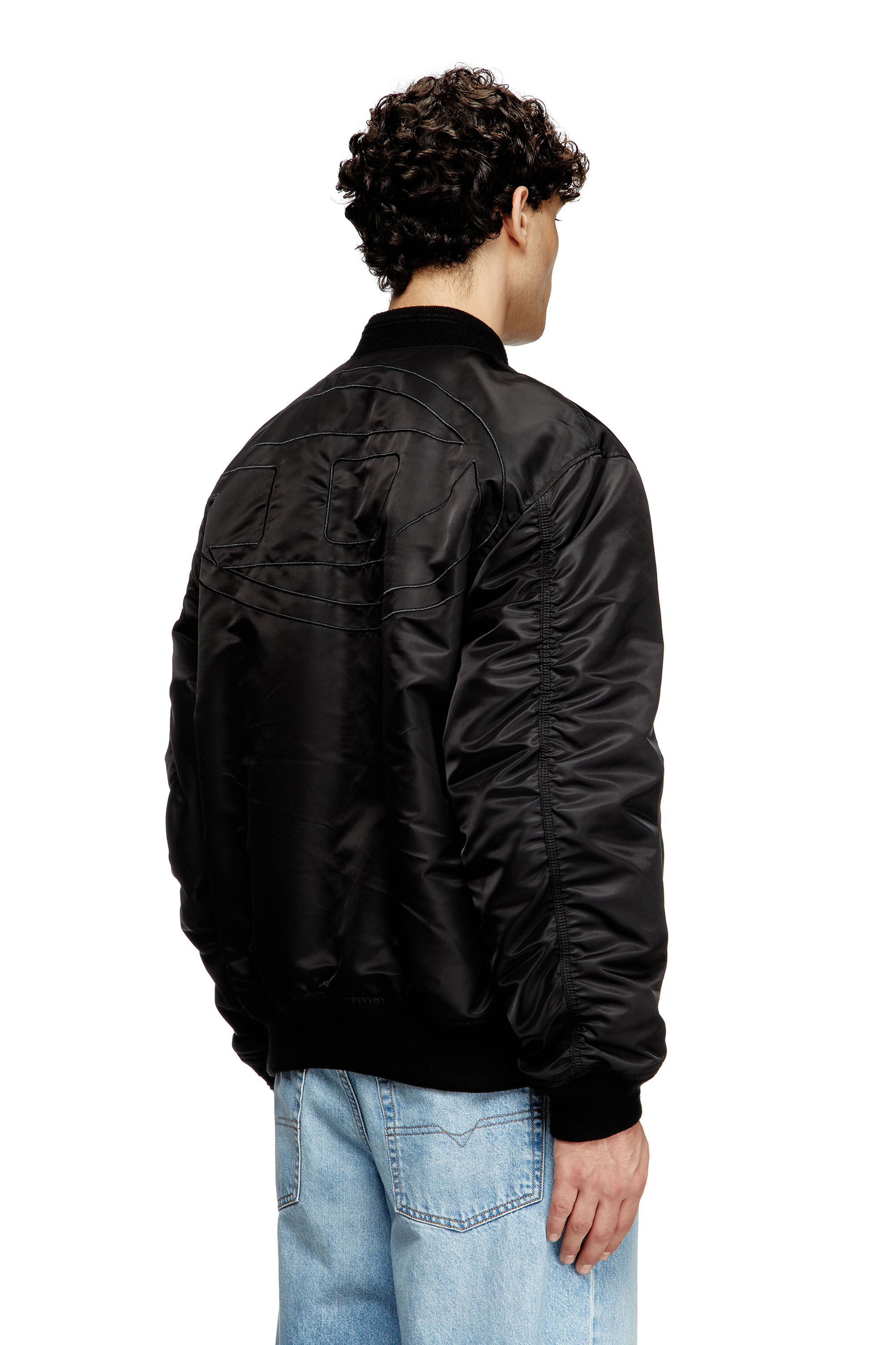 Diesel - J-HELD, Bomber in nylon imbottito con Oval D Uomo in Nero - 4