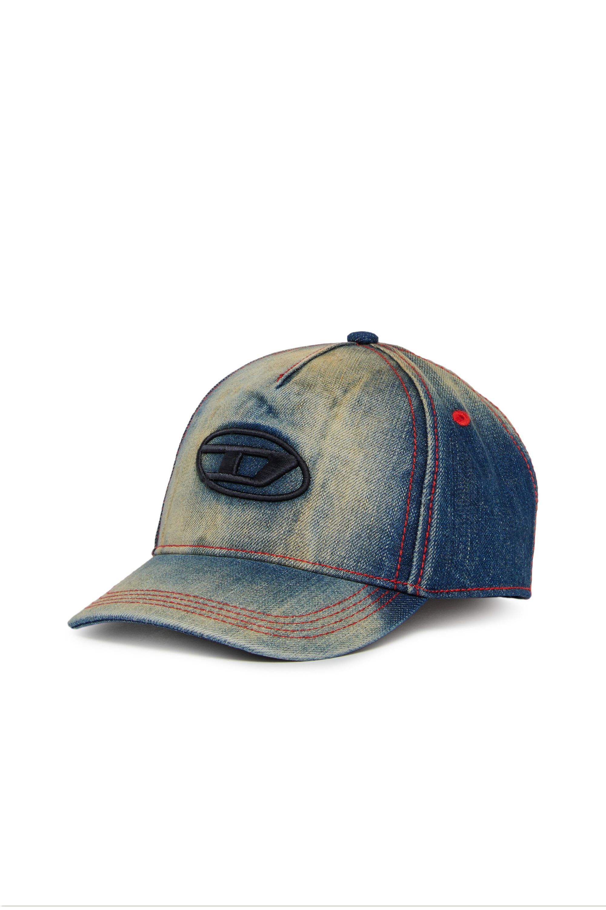 Diesel - FIMEN, Cappellino in denim faded con ricamo Oval D Unisex in Blu - 1