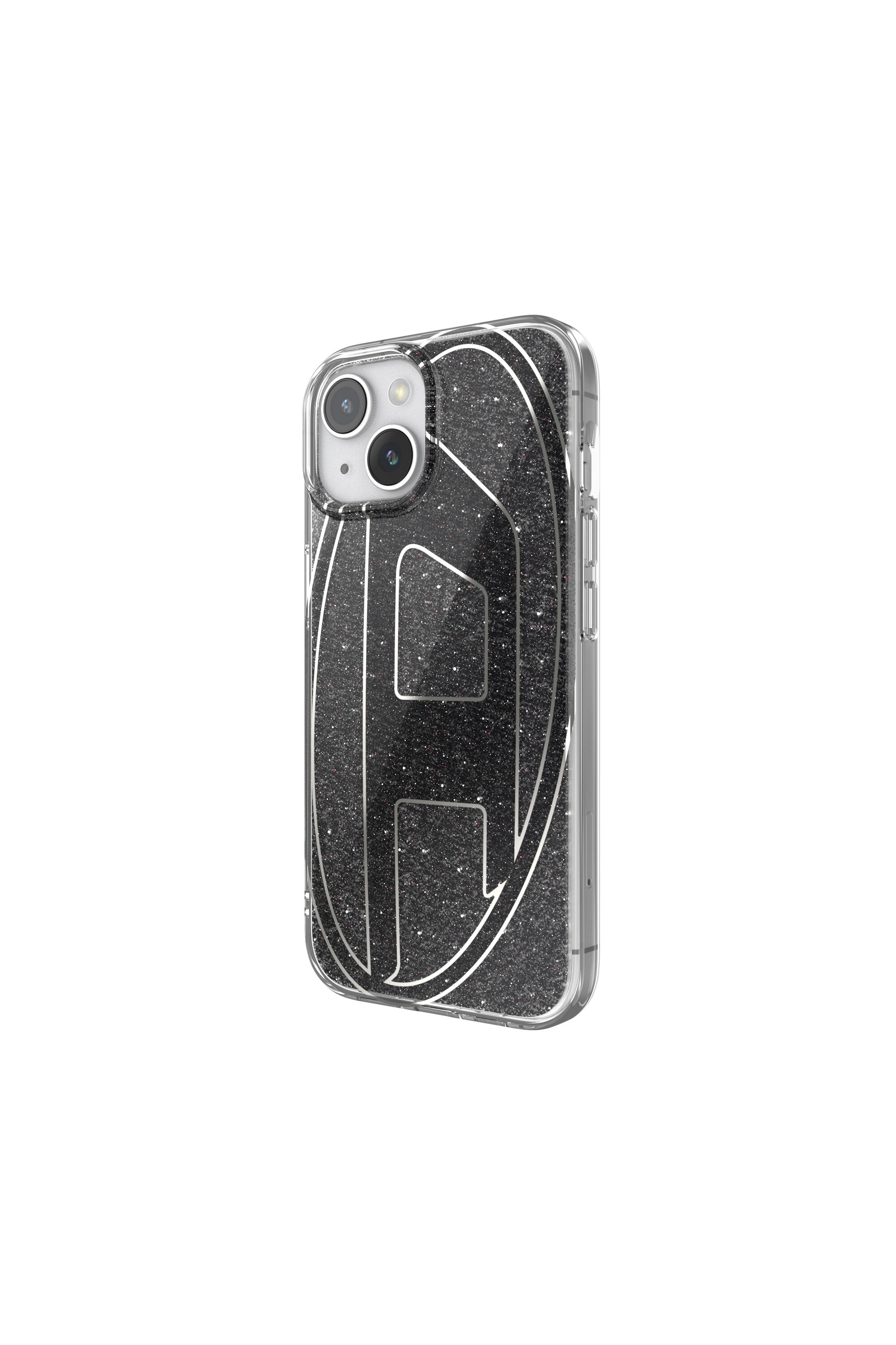 Diesel - 60023 AOP CASE, Cover glitterata per iP 15 Unisex in Nero - 4