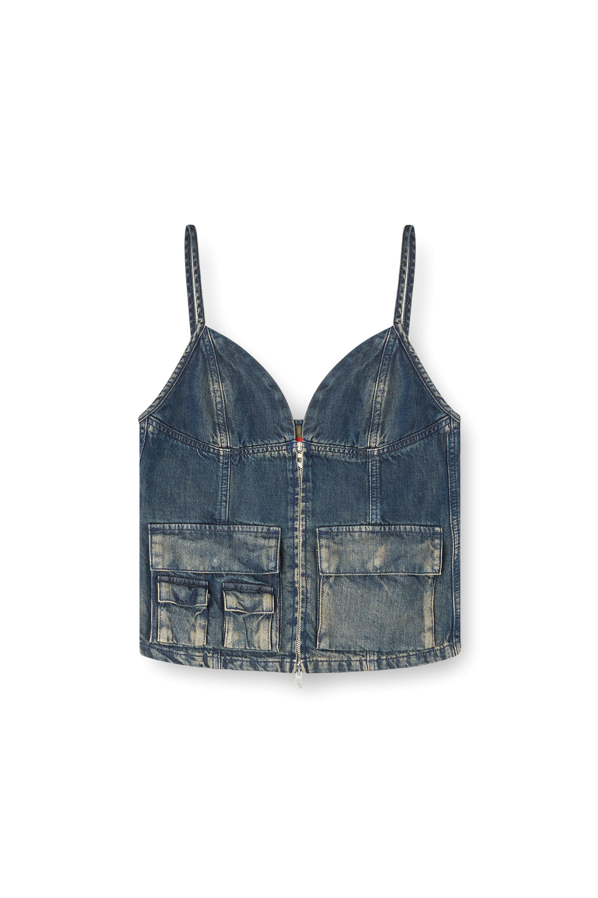 Diesel - DE-MELLIS-S, Top in denim fluido dégradé Donna in Blu - 2