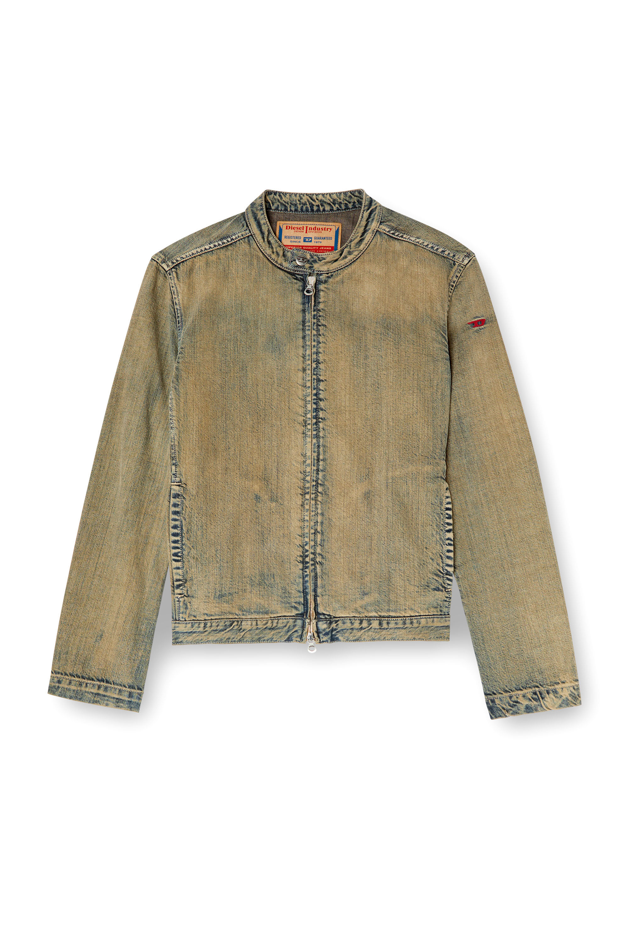 Diesel - D-GLORY, Giacca stile moto in denim gold-brush Uomo in Blu - 2