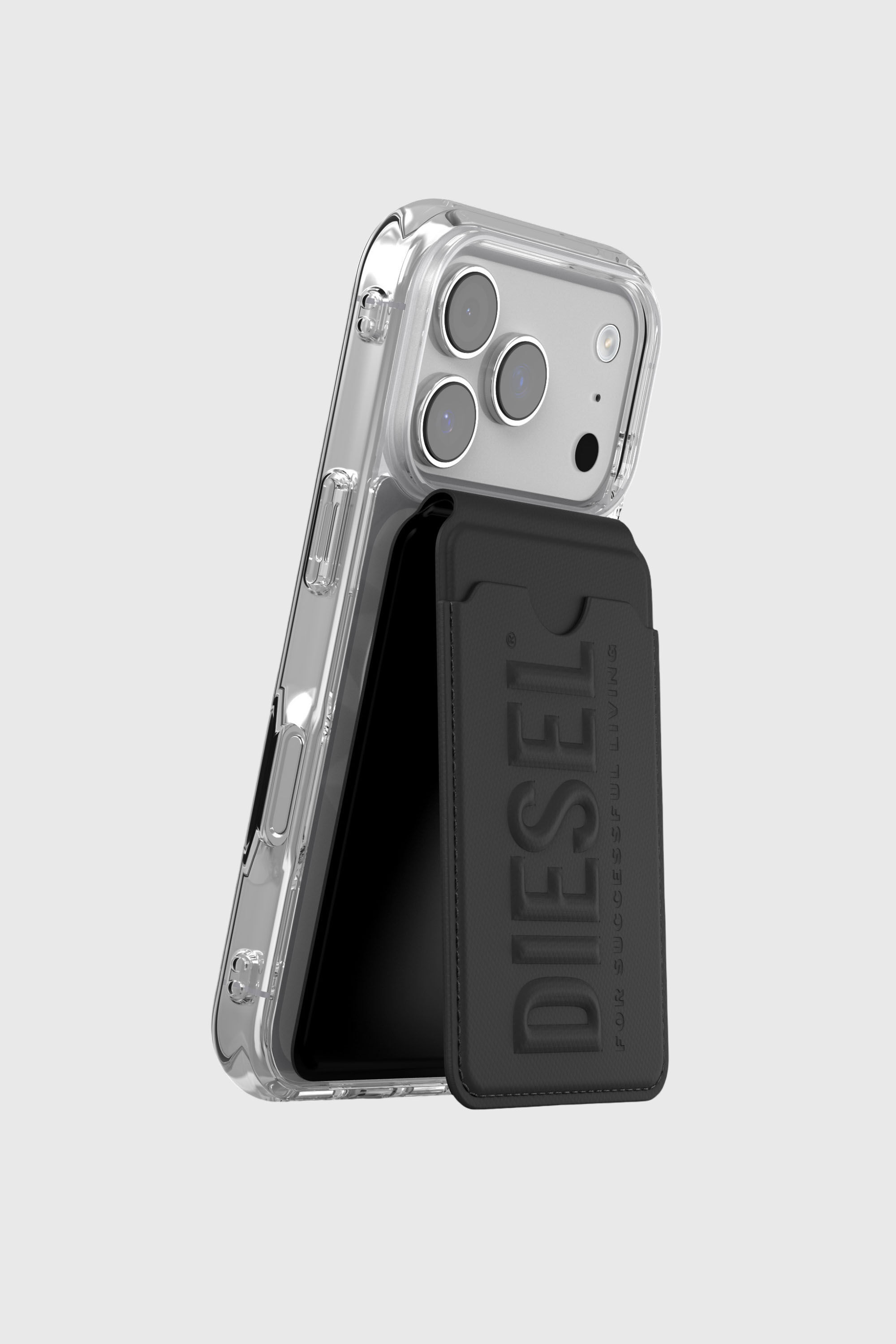 Diesel - 60449  CREDIT CARD HOLDER, Portacarte con supporto Magsafe 3D Biscotto Unisex in Nero - 3
